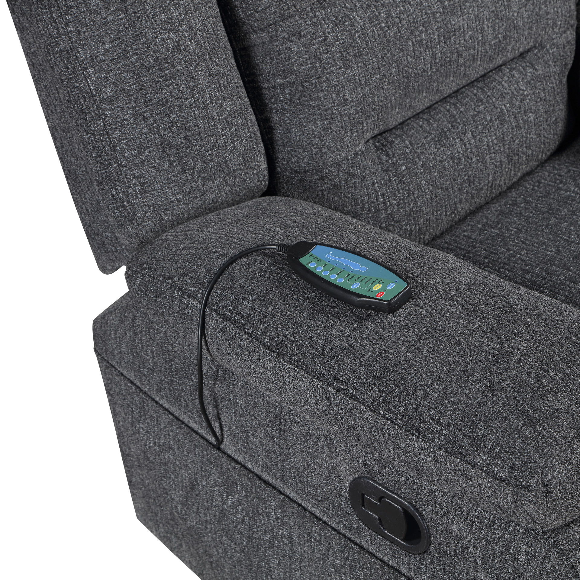 Redondo - Glider Recliner With Heat And Massage - Dark Gray, dark gray, view 7
