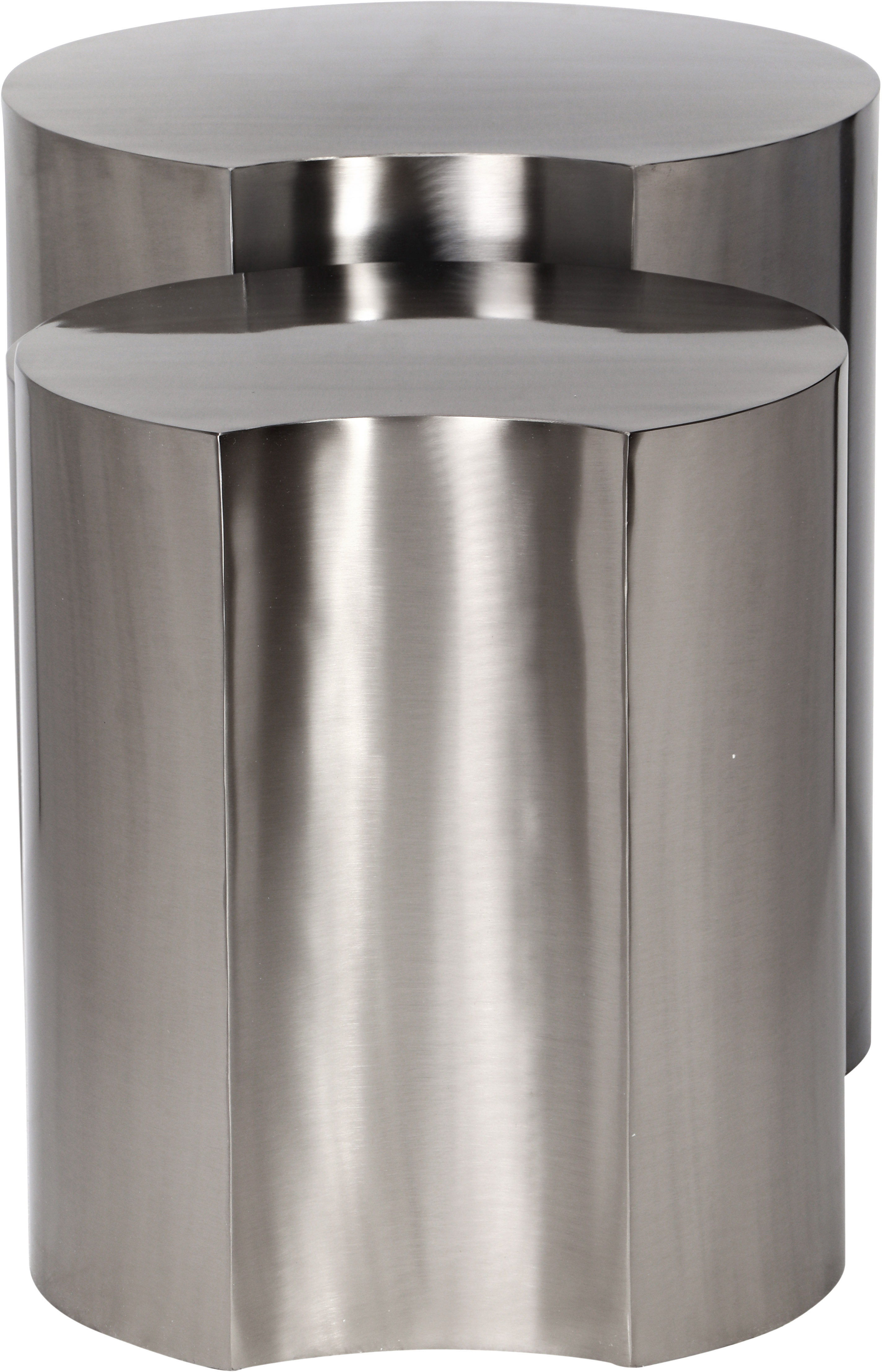 Dimple - 2 Piece Modular End Table - Silver
