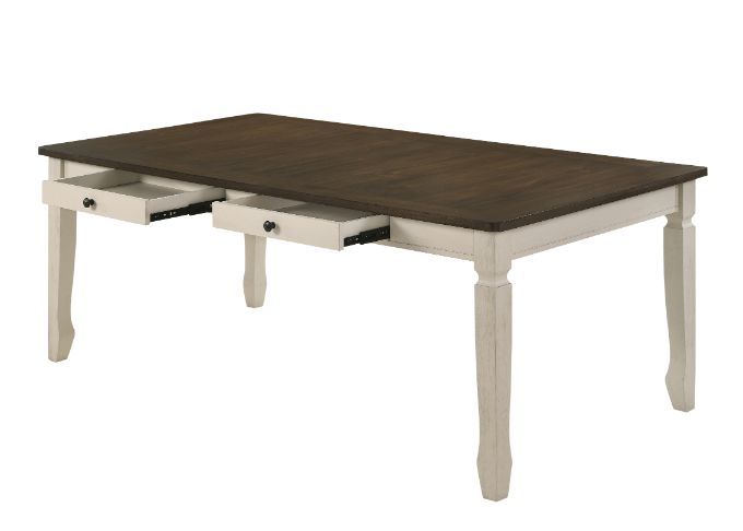 Fedele - Dining Table - Weathered Oak & Cream, beige, view 2