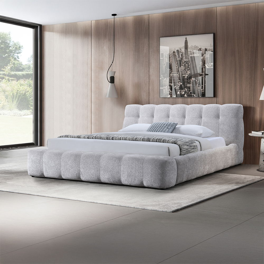Hannah - Queen Bed - Gray, gray