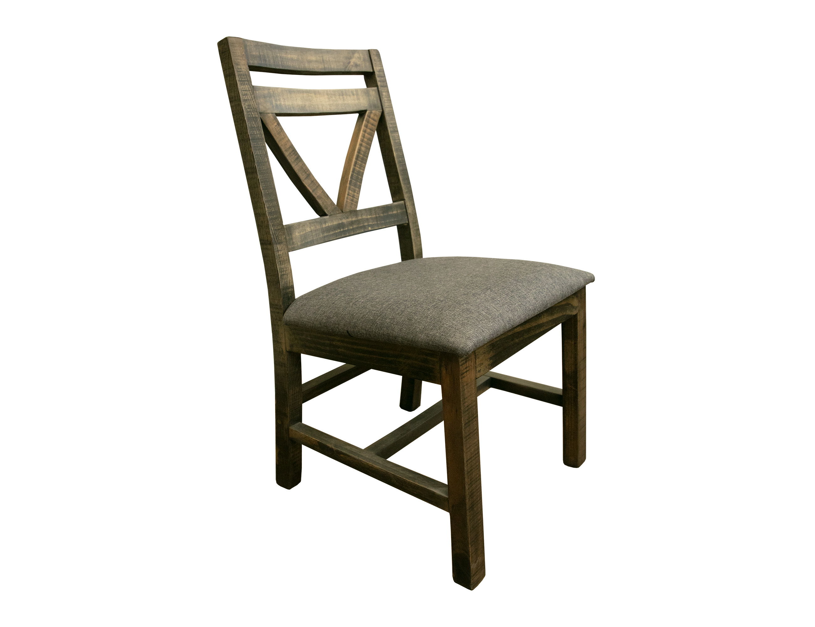 International Furniture Direct Loft Brown - Chair With Fabric Seat (Set of 2) - Two Tone Gray / Brown
