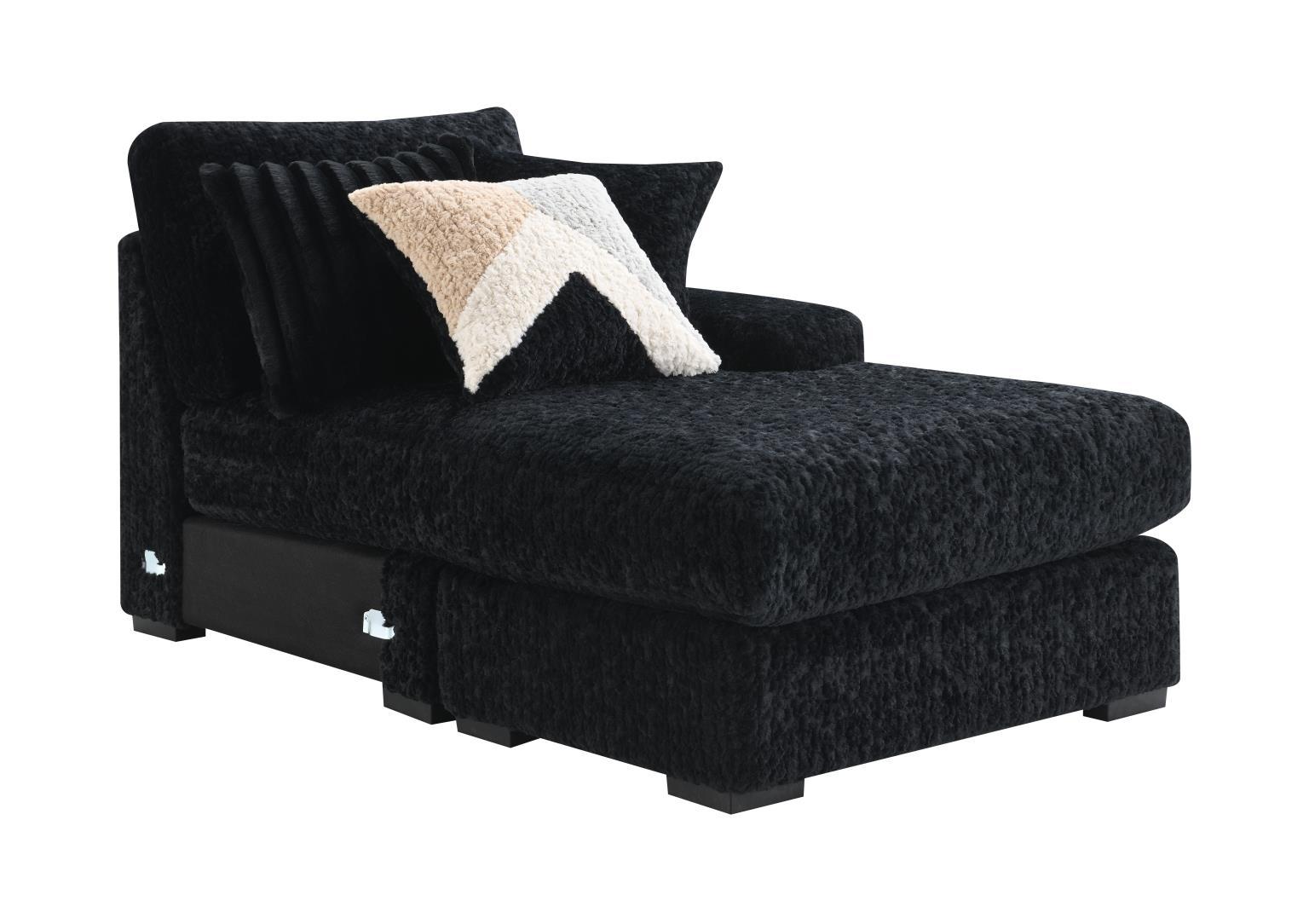 U281 - Corduroy RAF Chaise - Black
