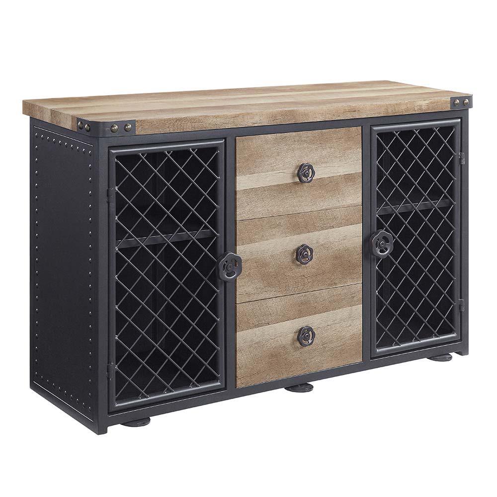 Edina - Server - Oak & Sandy Black, light brown