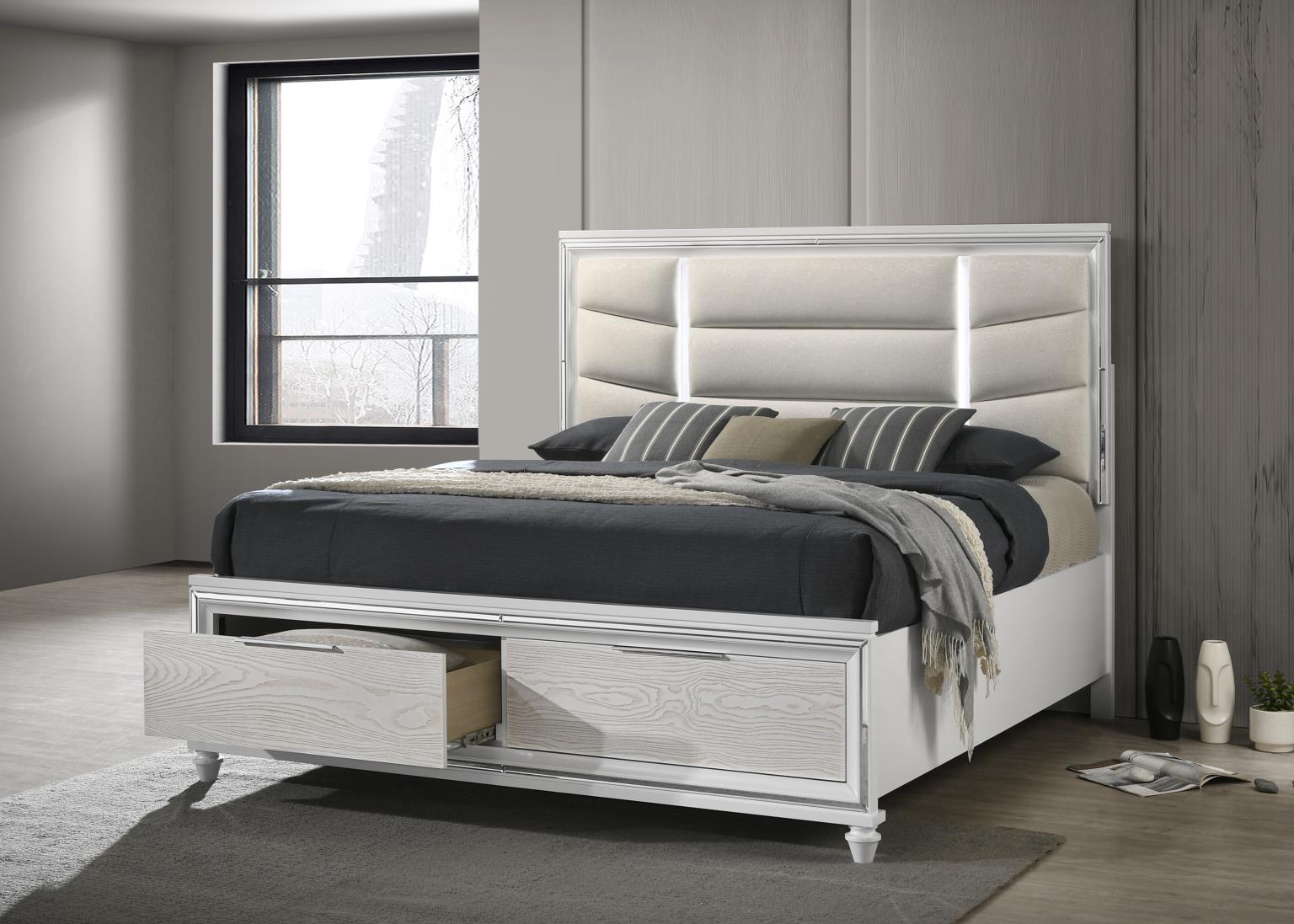 B027 - Queen Bed - Pale Almond