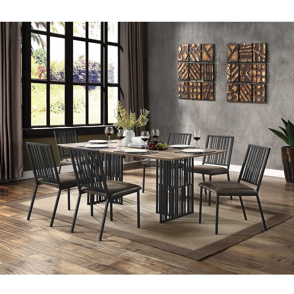 Zudora - Side Chair (Set of 2) - Synthetic Leather & Black, black, view 2