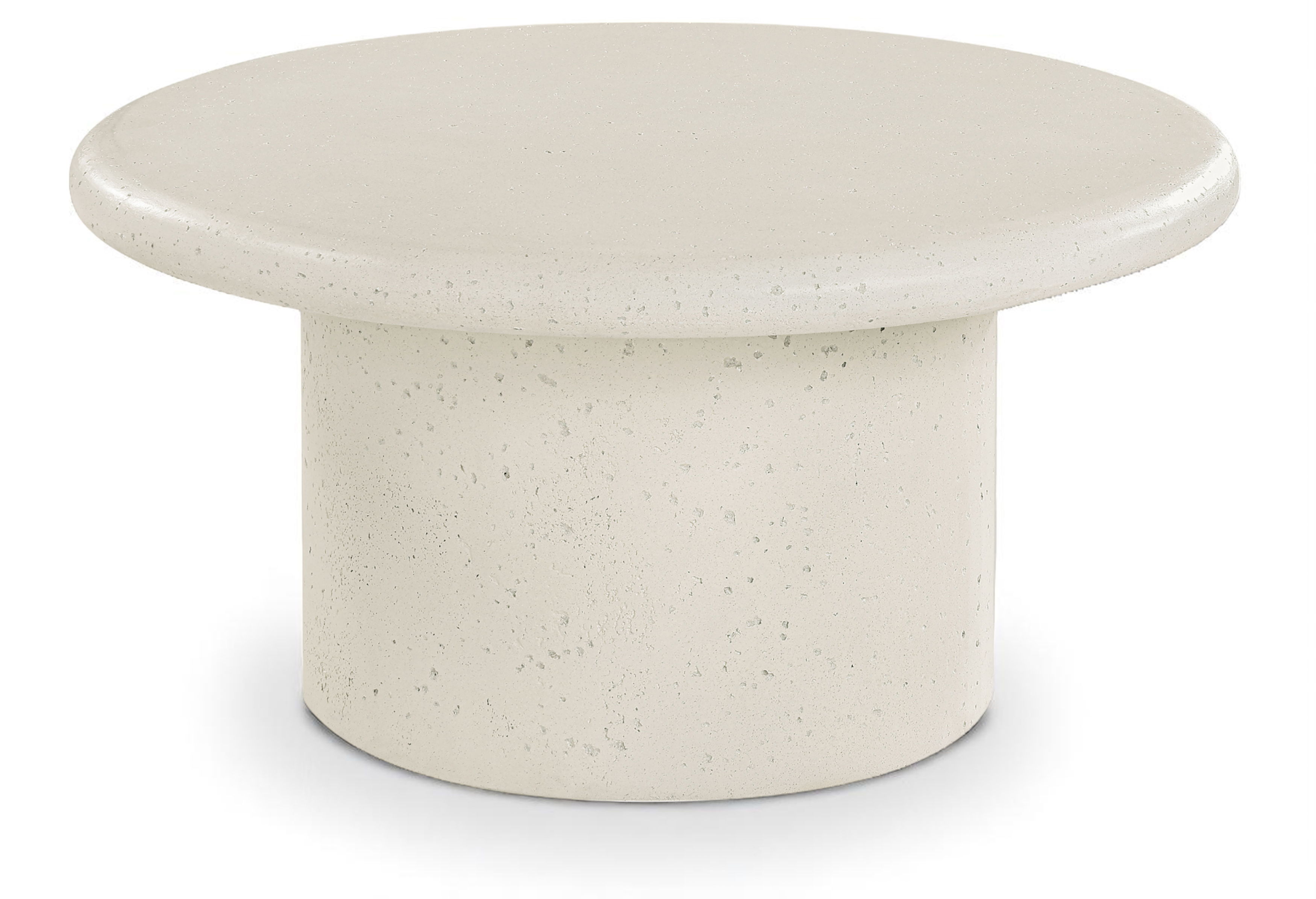 Emara - 12" Concrete And Fiberglass Indoor / Outdoor Coffee Table - Cream