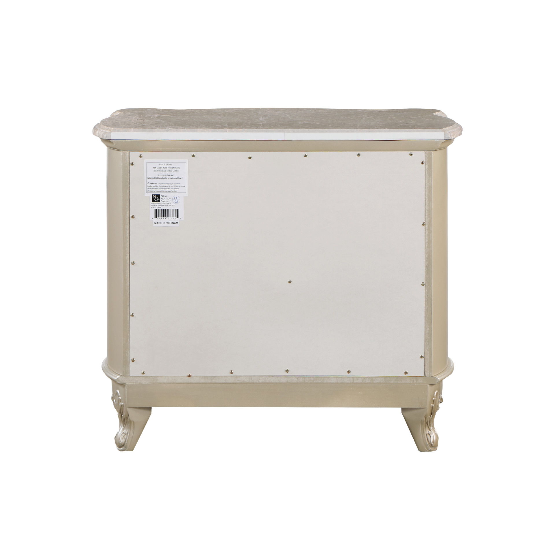 Monique - Nightstand With Marble Top - Champagne, beige, view 7