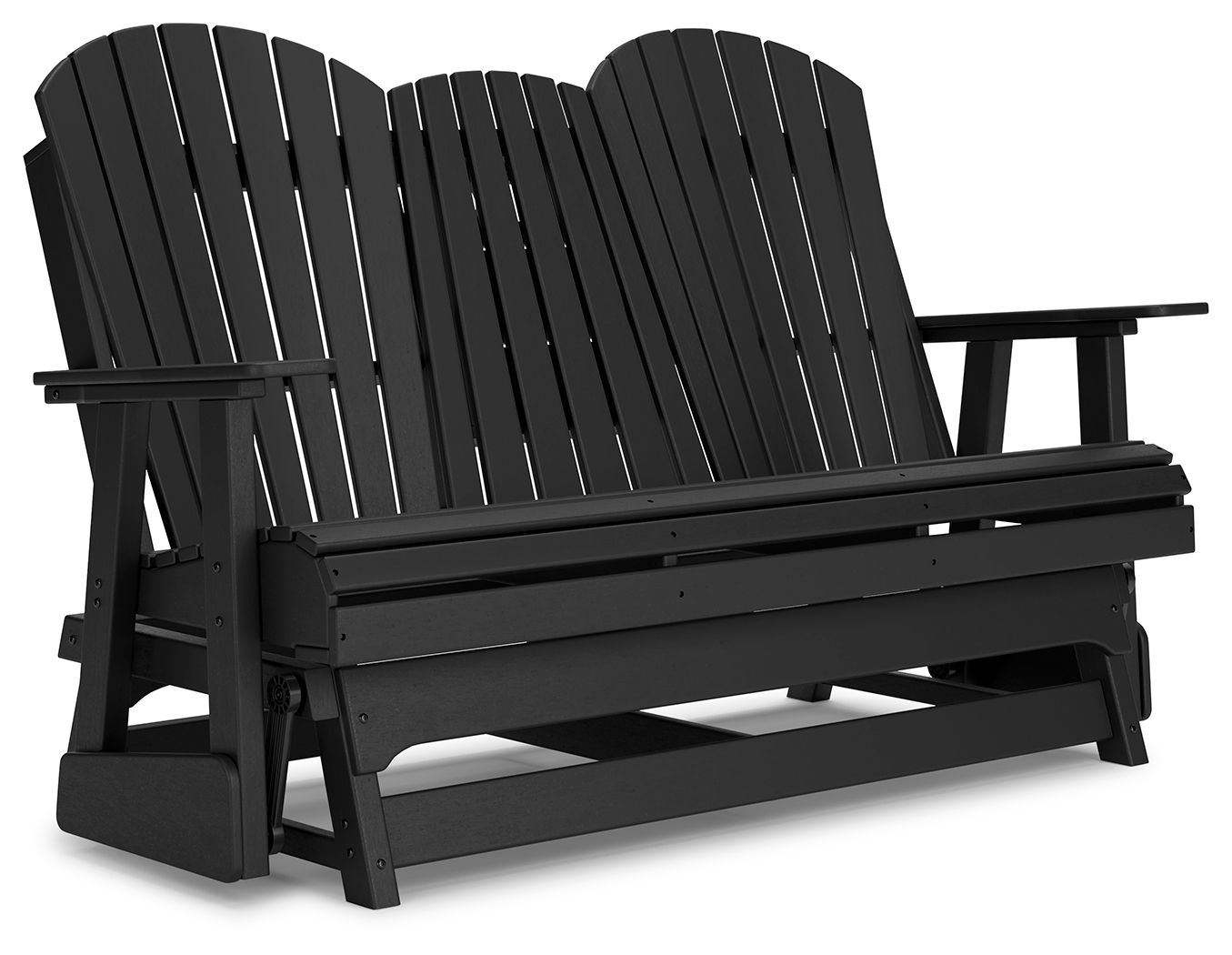 Hyland Wave - 3 Pc. - Glider Loveseat, Swivel Glider Chair, Cocktail Table - Black