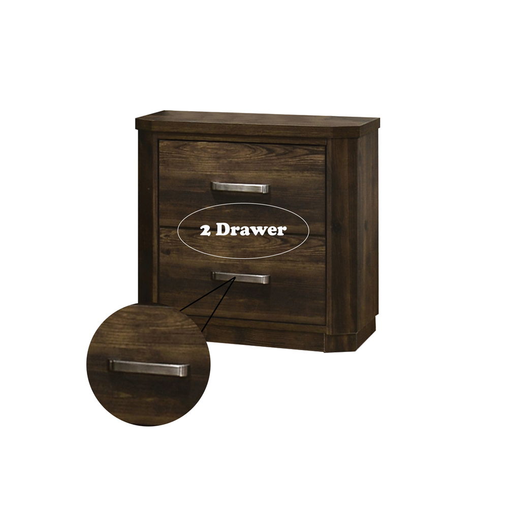 Elettra - Nightstand - Rustic Walnut, dark brown, view 4