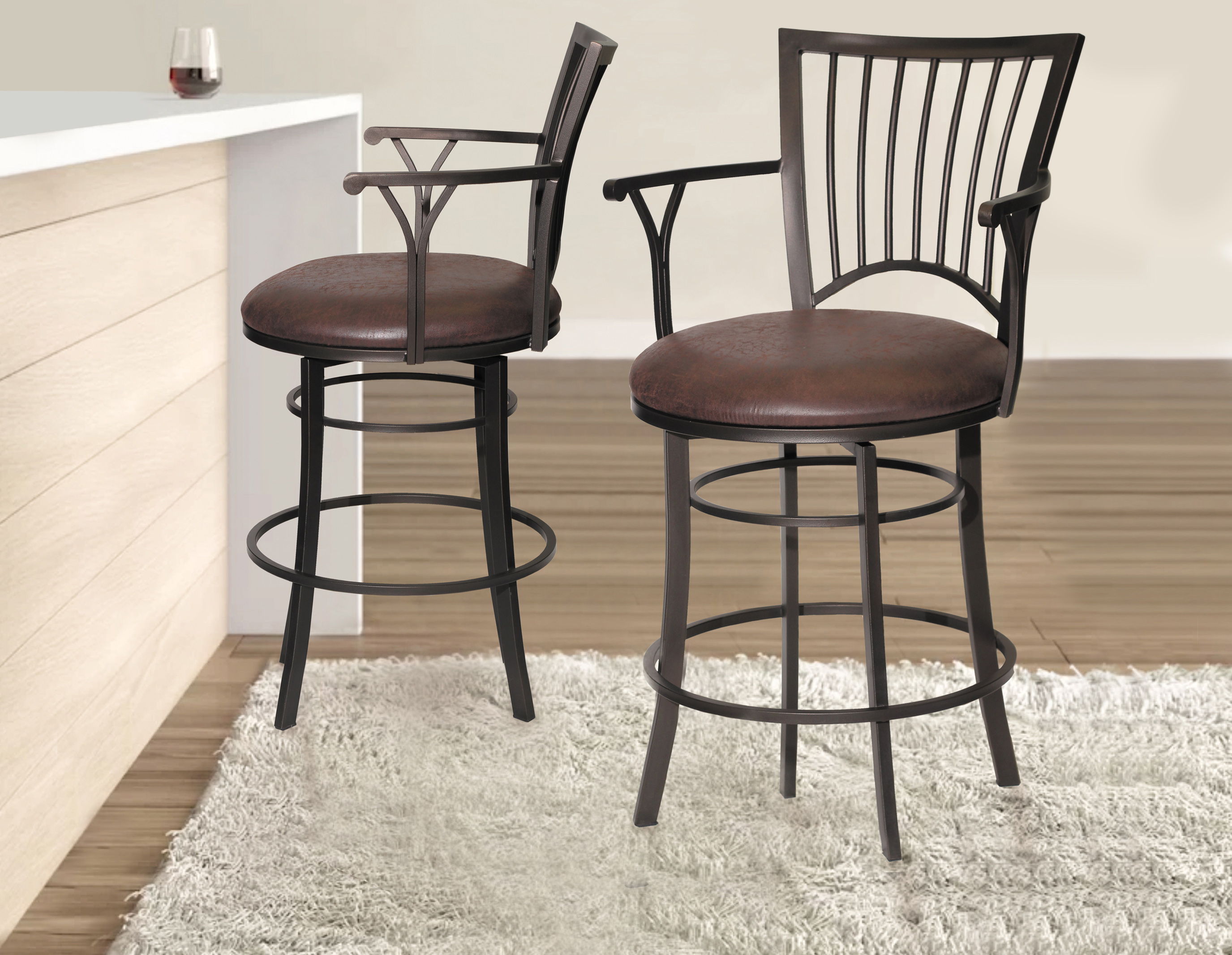 Bayview - Swivel Counter Stool - Dark Brown