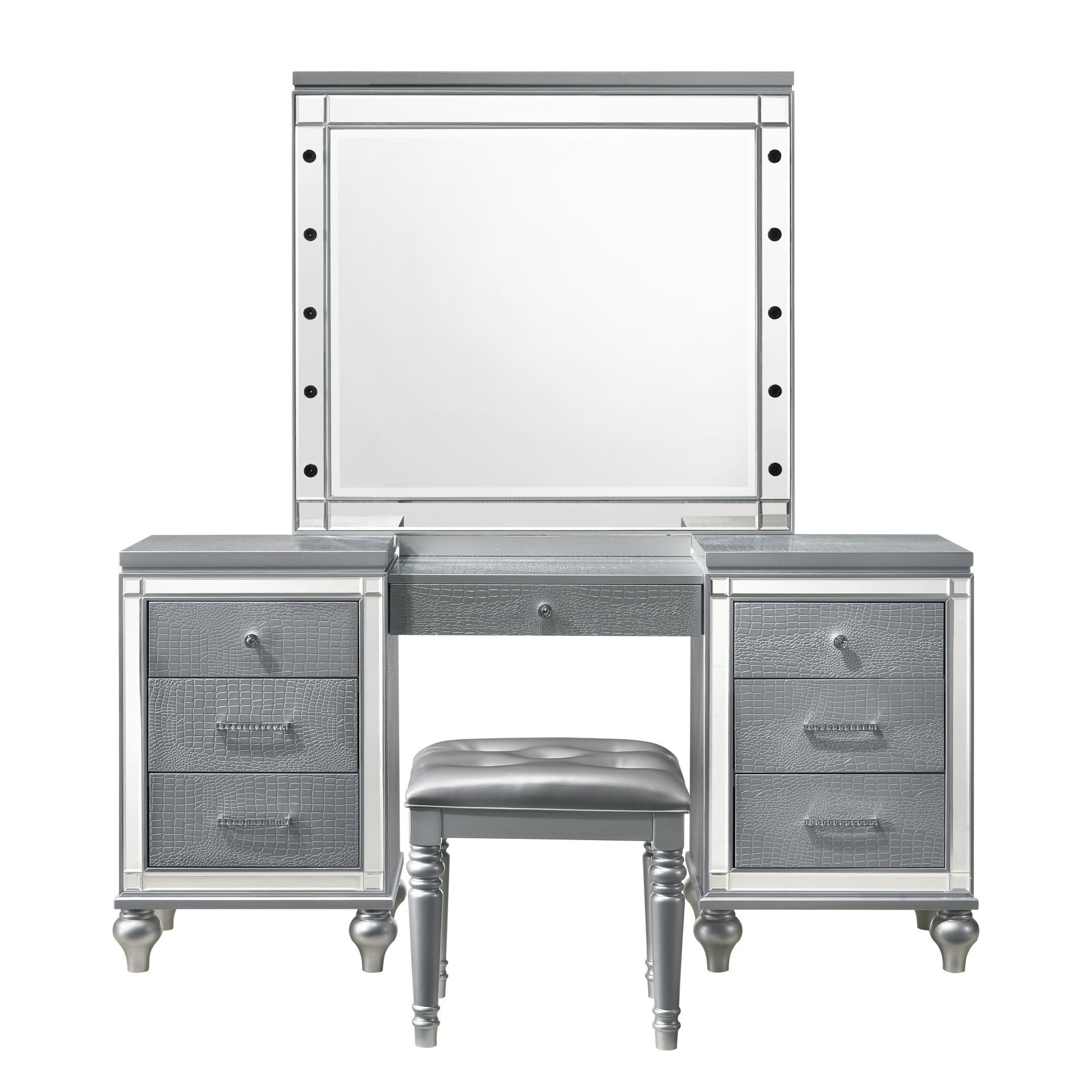 Valentino - Vanity Table Mirror (Bulbs Not Included) - Silver