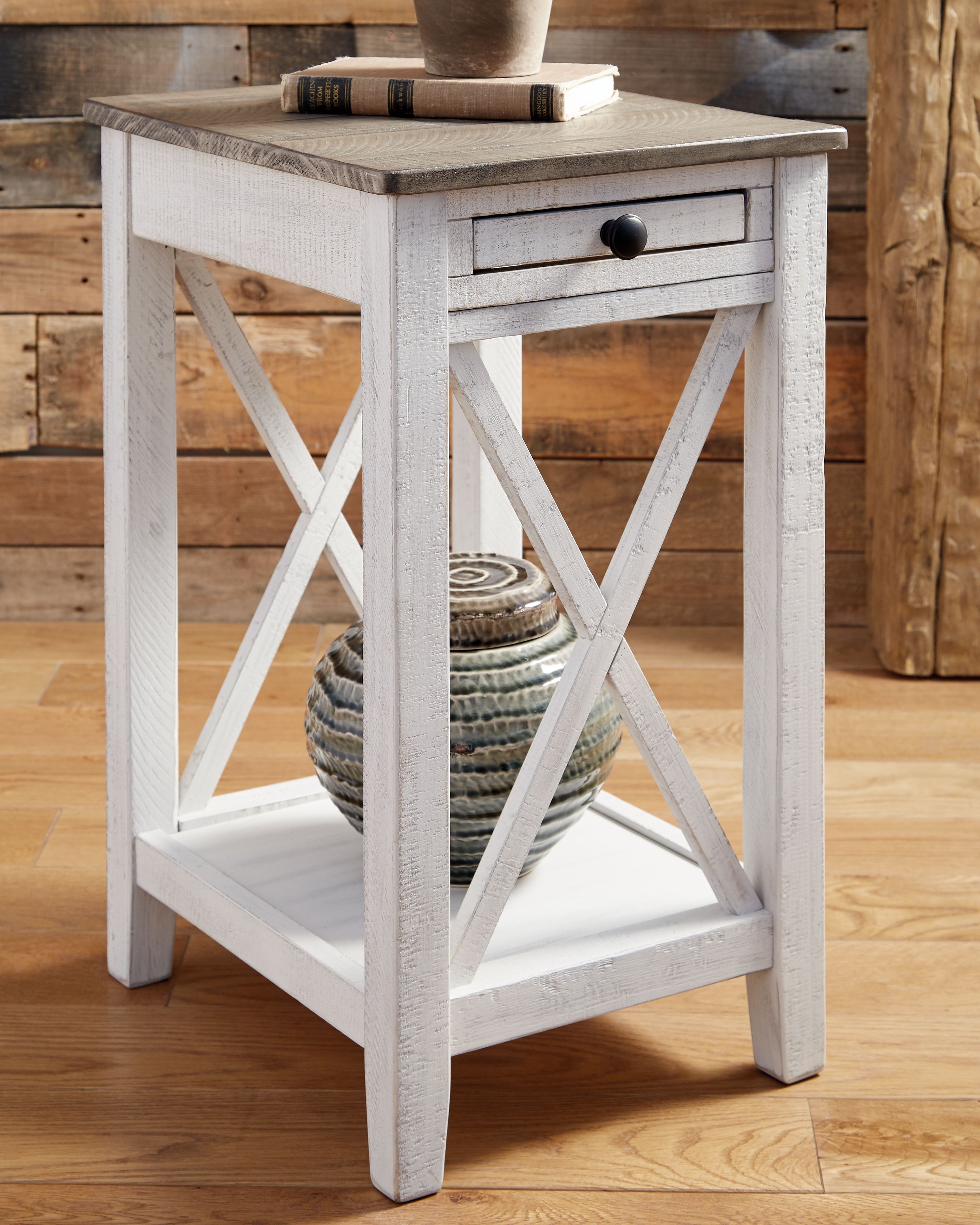 Ashley Furniture Adalane - Accent Table - White / Gray - Image 2