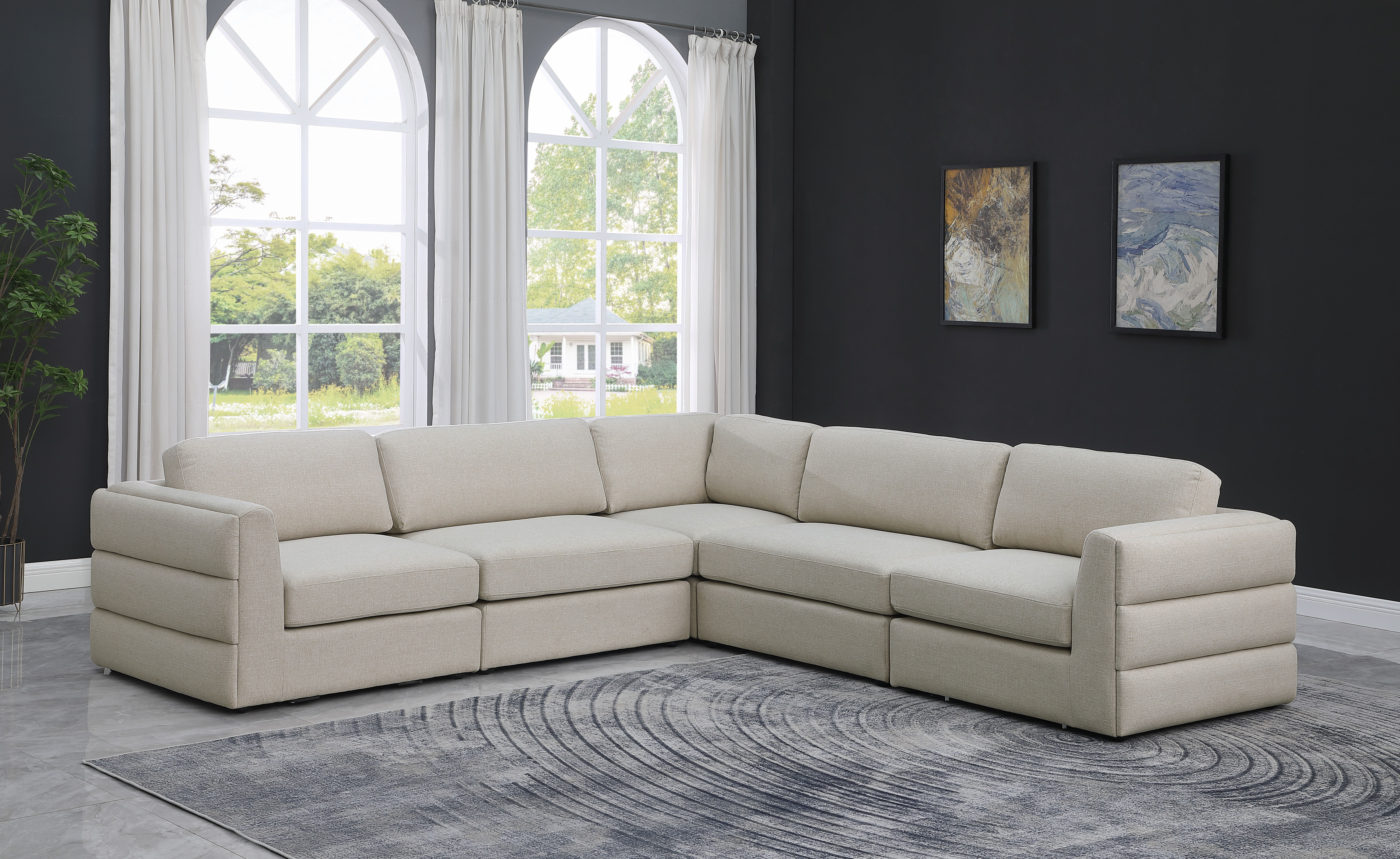 Beckham - 5 Piece Modular Corner Sectional - Beige