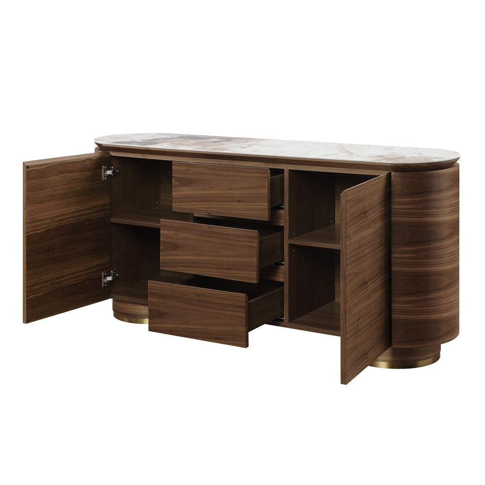 Willene - Server With Ceramic Top - Ceramic Top & Walnut, dark brown, view 7
