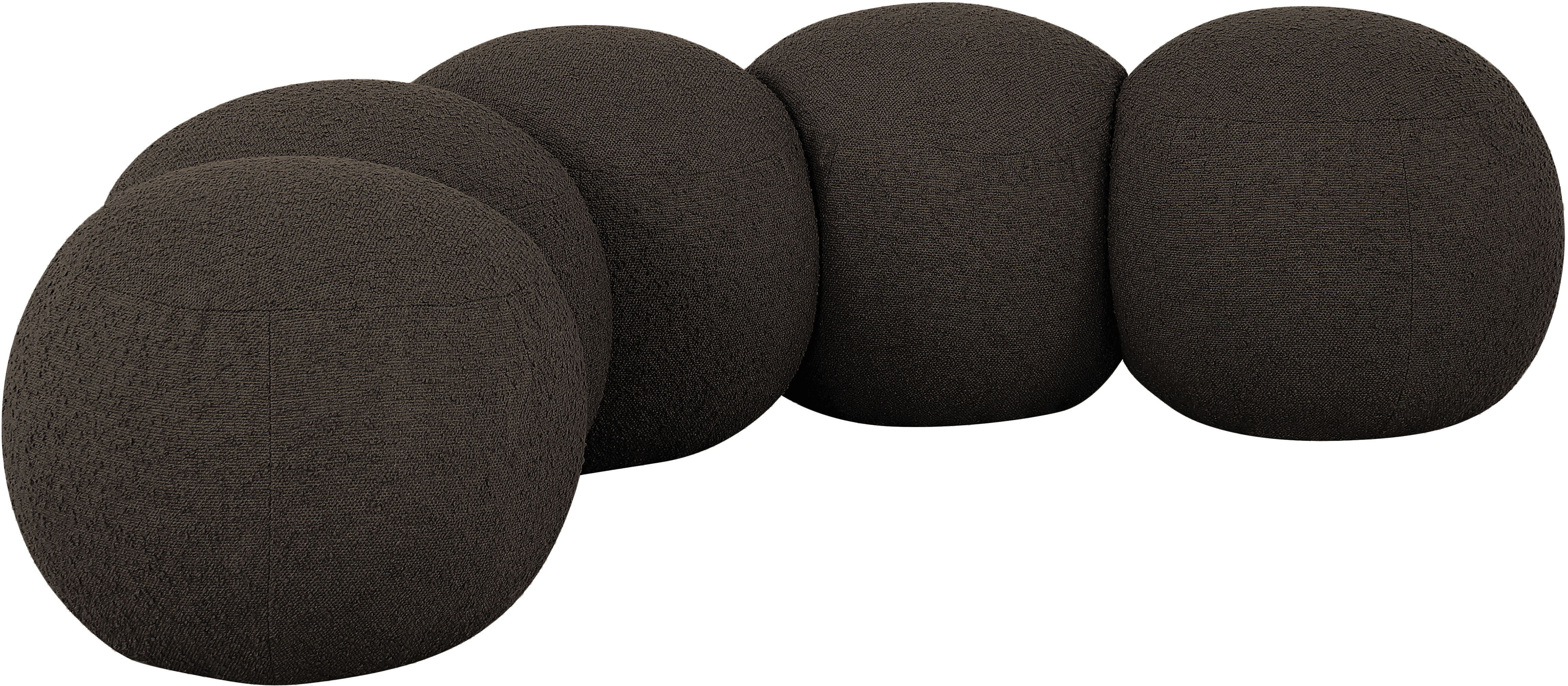 Apollo - 74.5" Boucle Fabric Bench - Brown