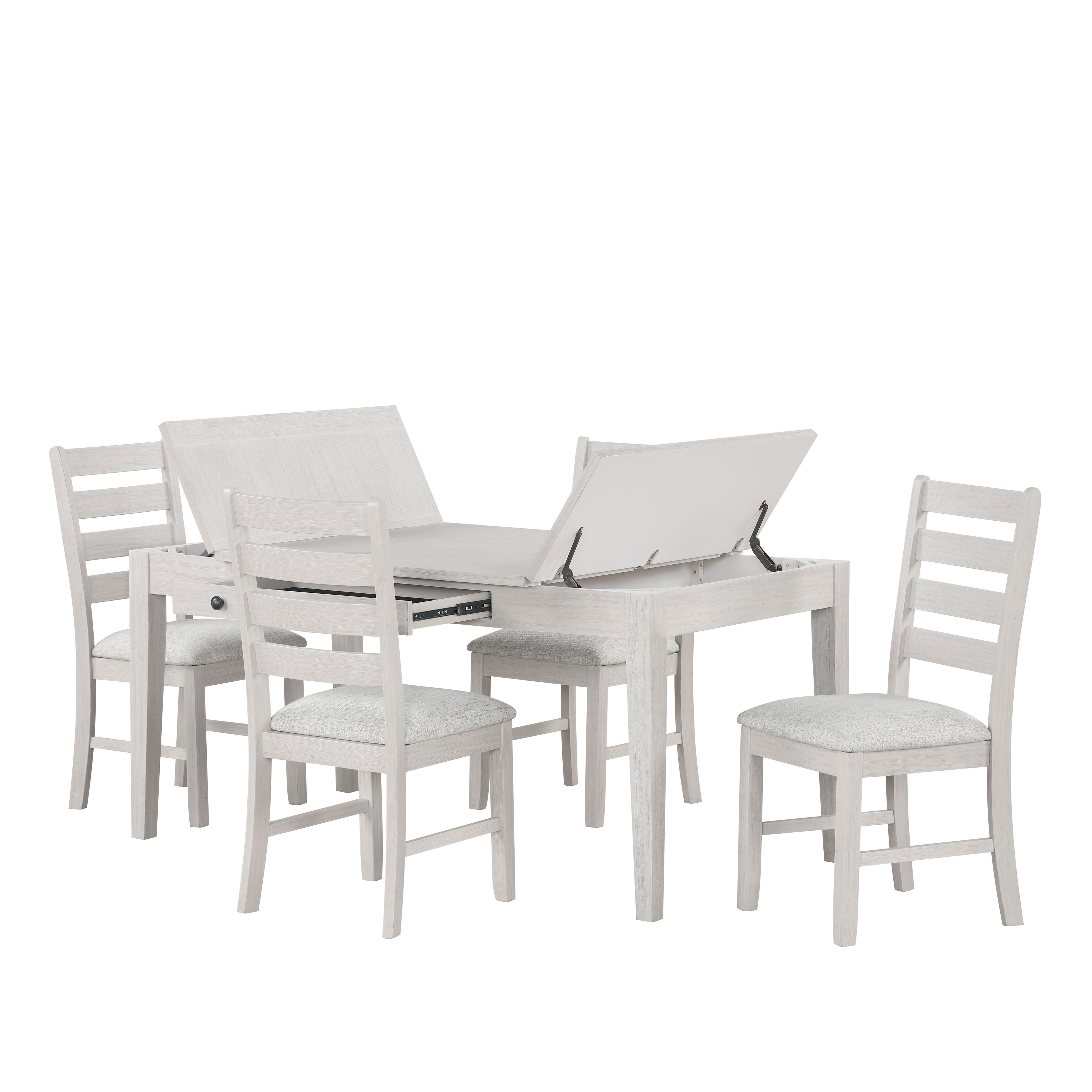 Echo - Dining Table And 4 Chairs - Driftwood