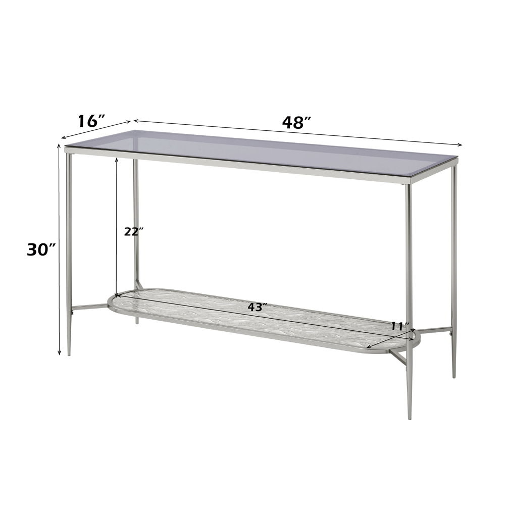 Adelrik - Sofa Table - Glass & Chrome, silver, view 5