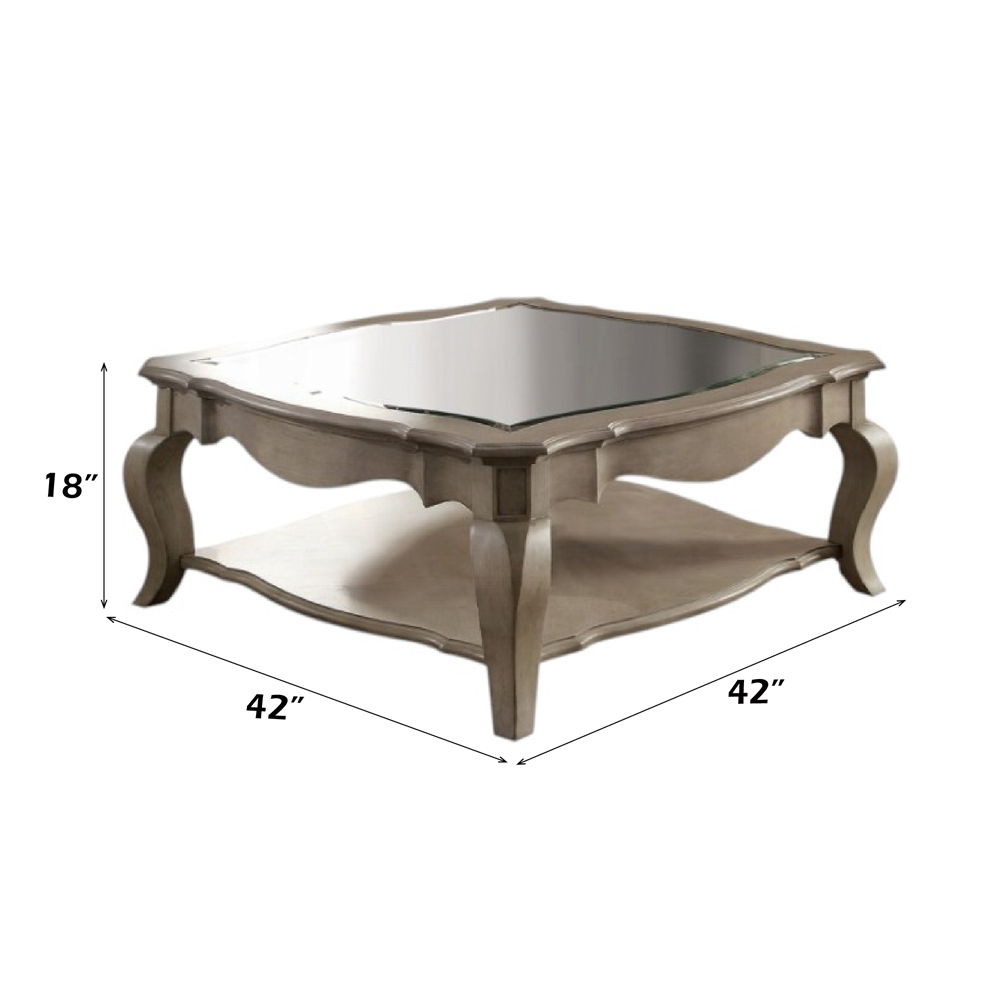 Chelmsford - Coffee Table - Clear Glass & Antique Taupe, beige, view 3