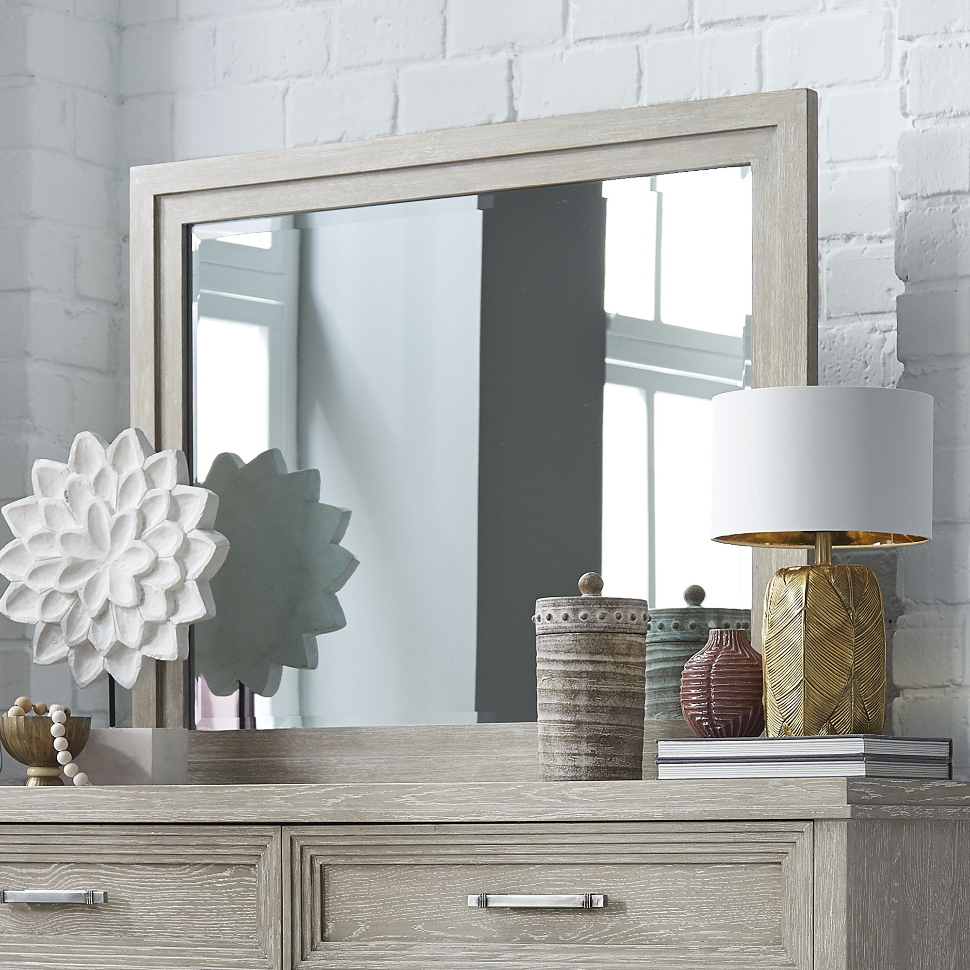 Liberty Furniture Belmar - Landscape Mirror - Washed Taupe