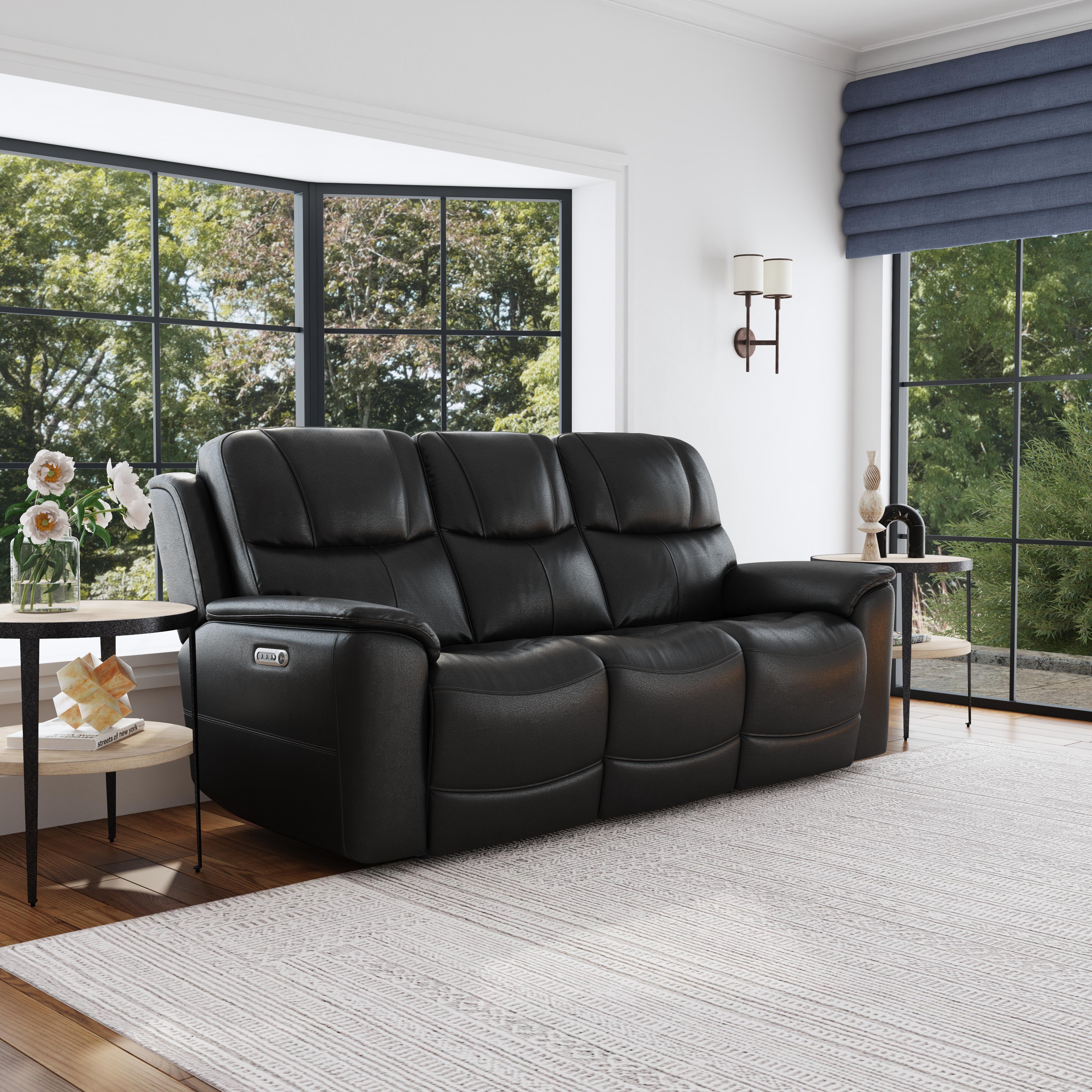 Crew - Power Reclining Sofa With Power Headrests & Lumbar - Raven, black, view 8