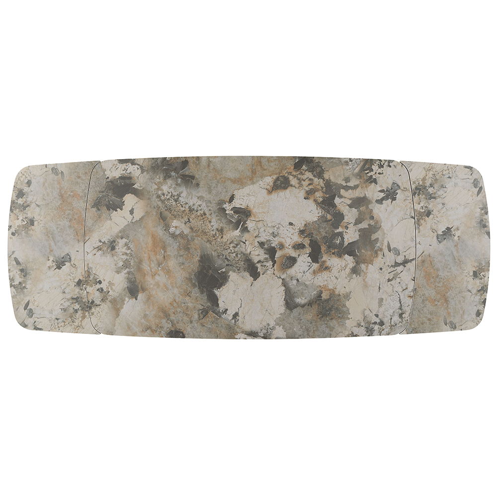 Malika - Ceramic Top Dining Table - Gray & Copper Cross Brushed, bronze, view 4