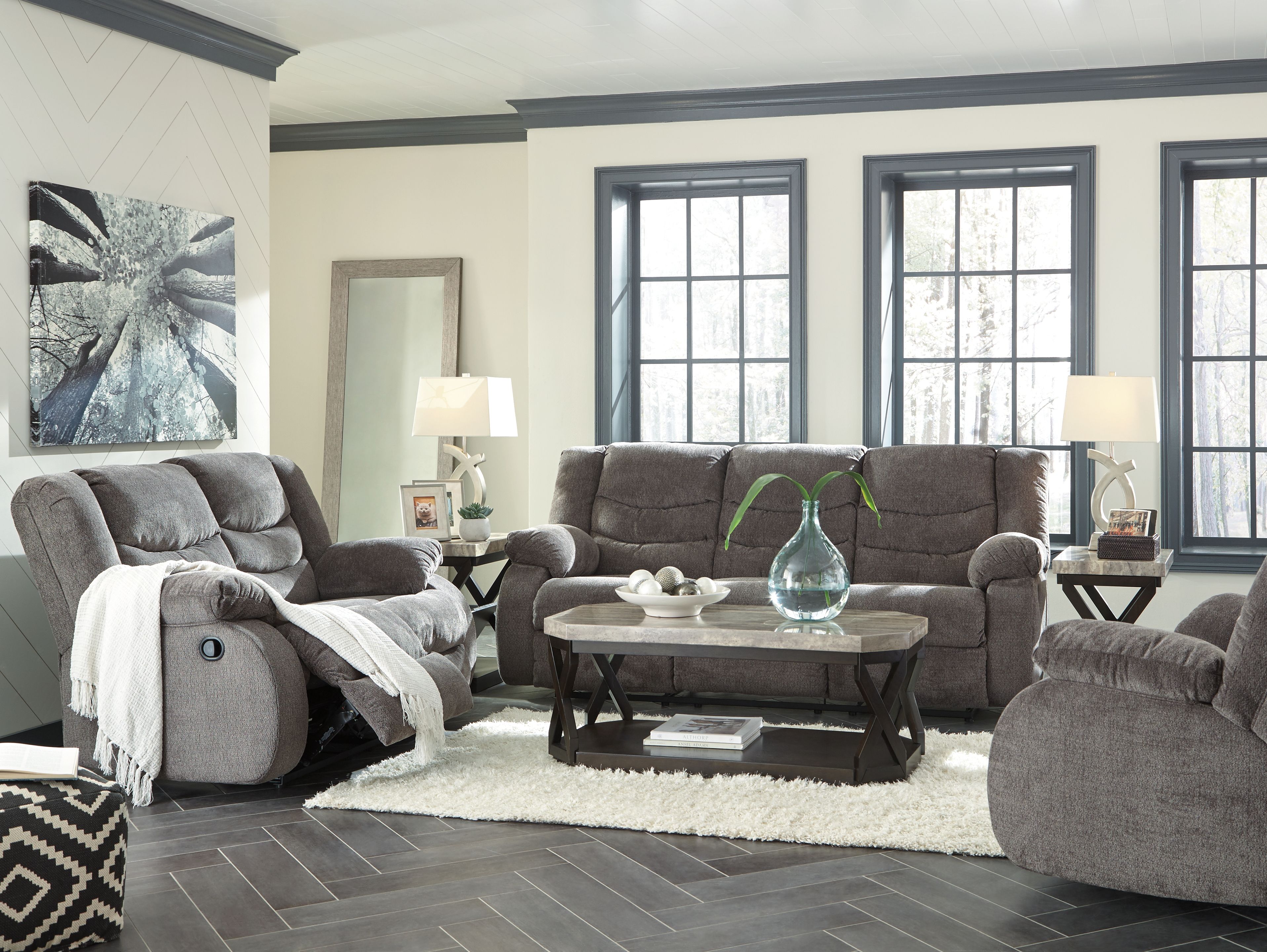 Ashley Furniture Tulen - Reclining Sofa - Gray - Image 6