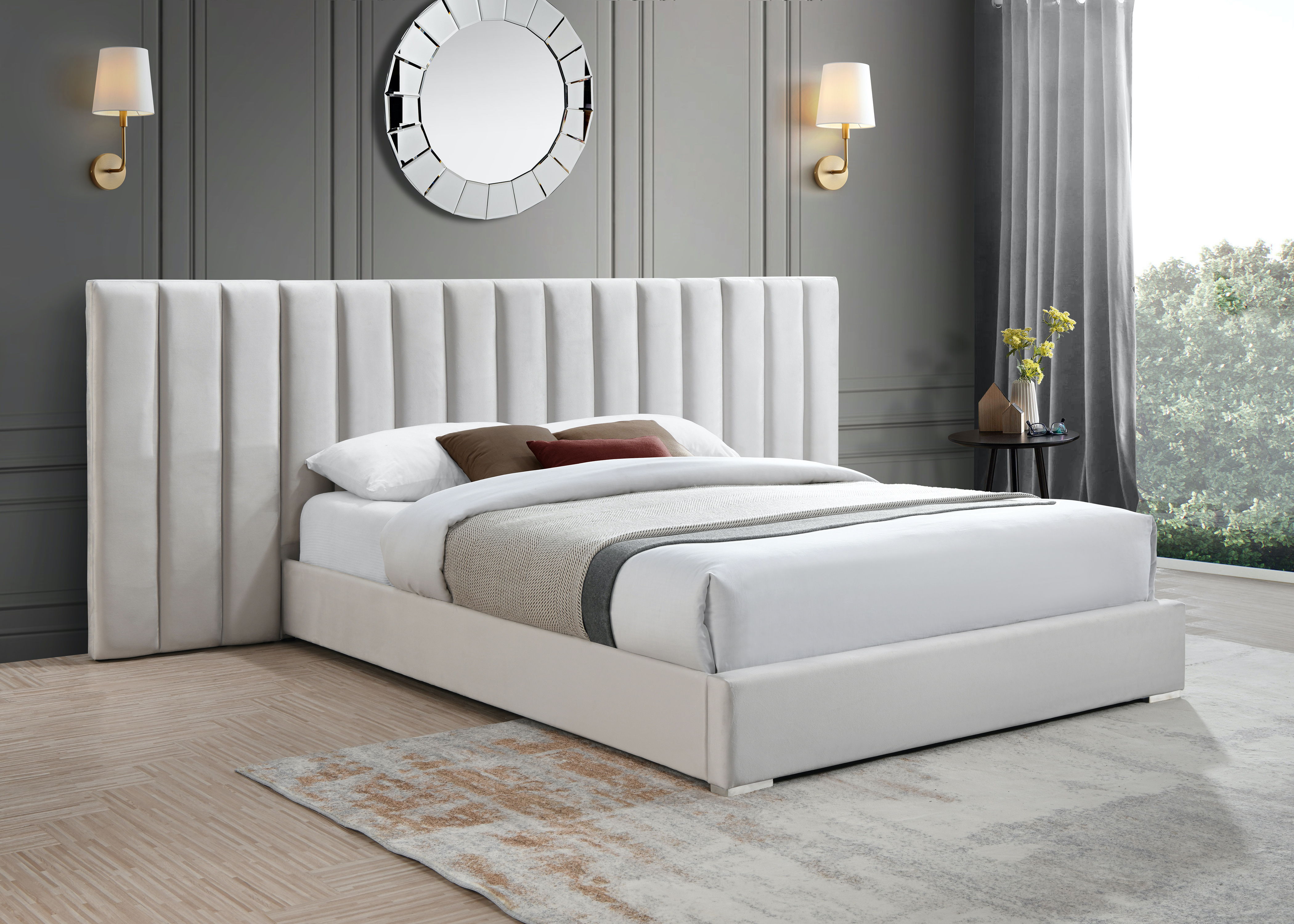 Pablo - King Bed - Cream