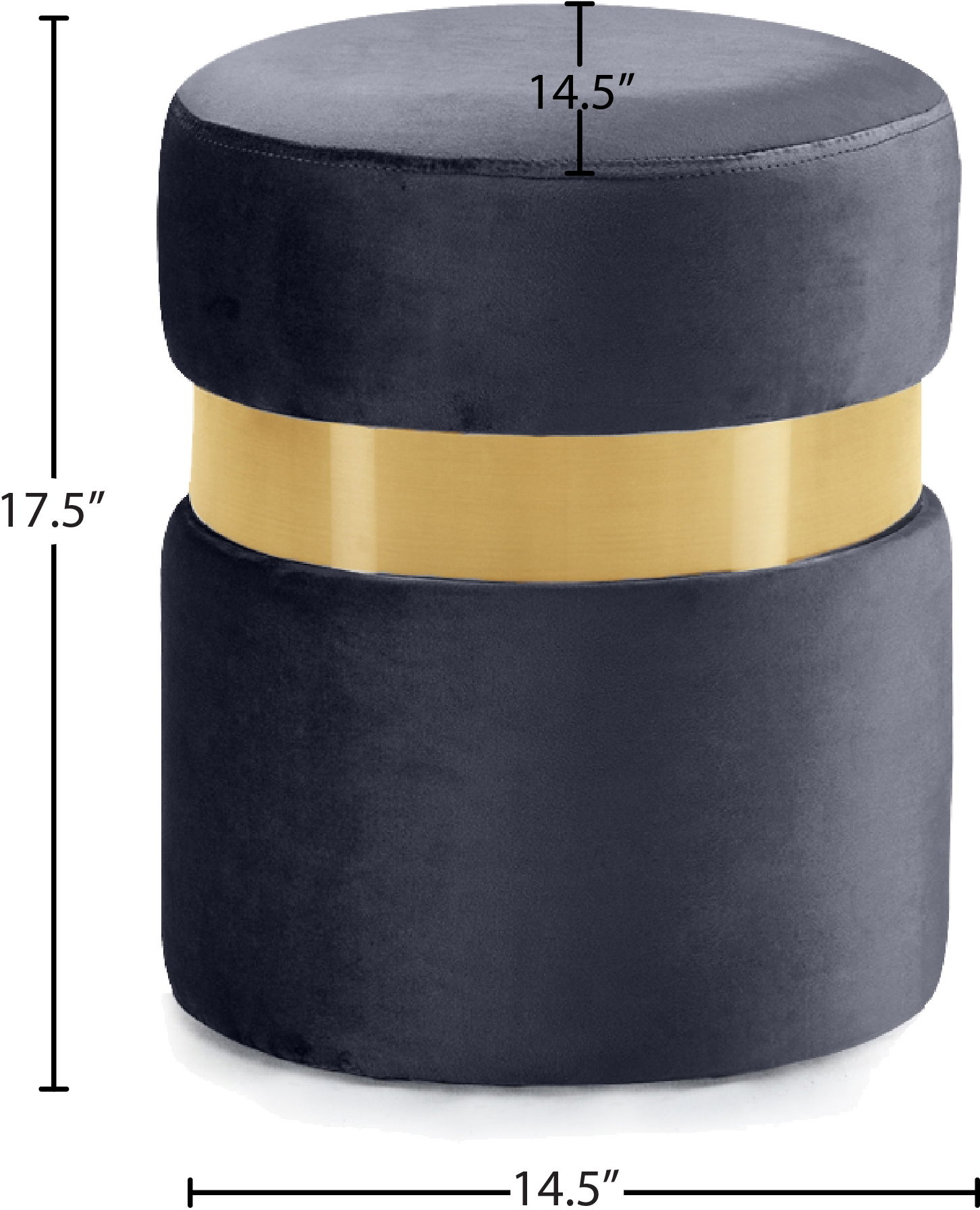 Hailey - Ottoman / Stool - Gray