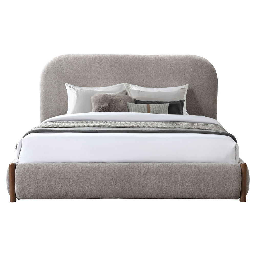 Ollya - Queen Bed With Storage - Gray Fabric, gray, view 7