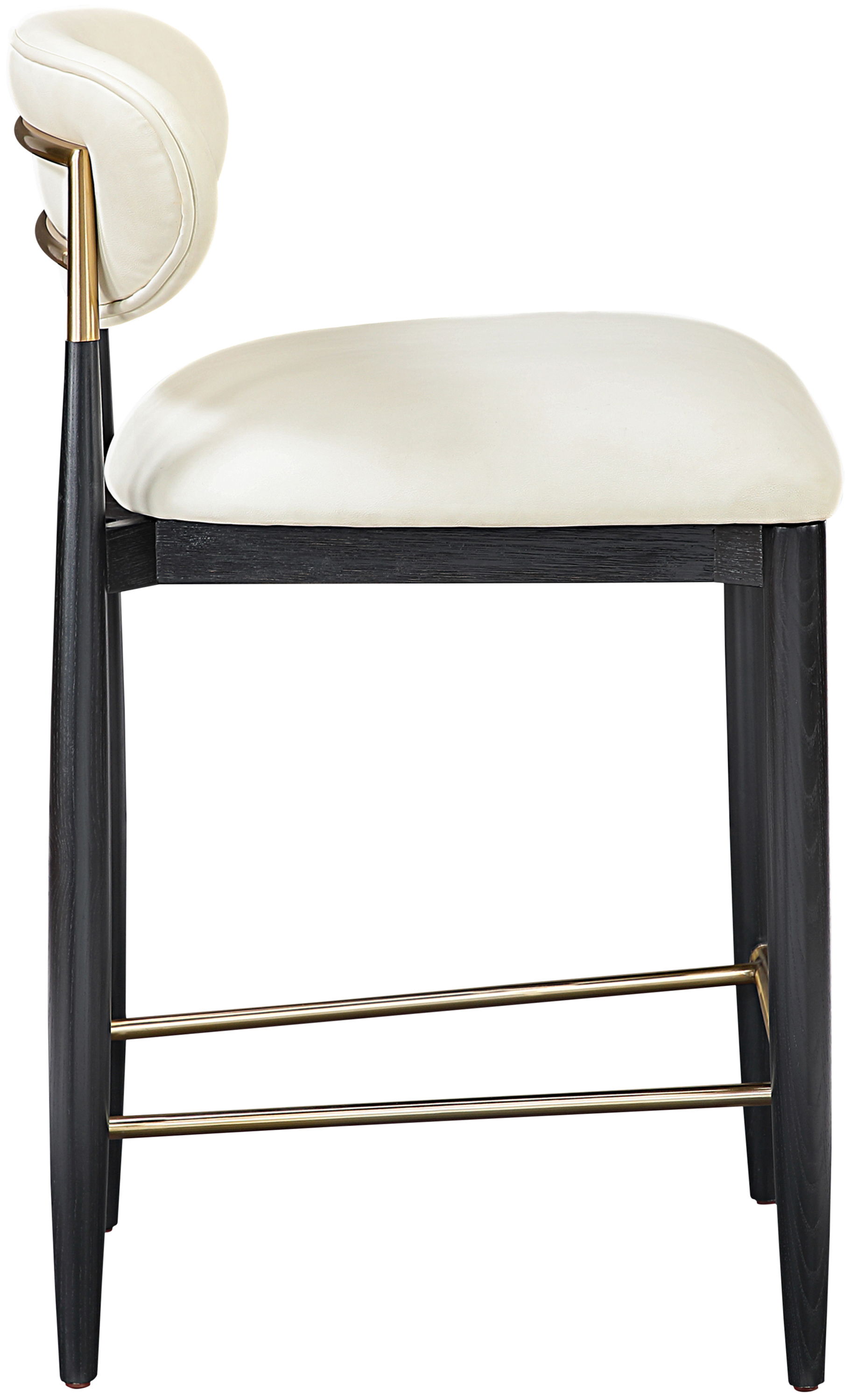 Riccio - Stool With Black Legs - Cream