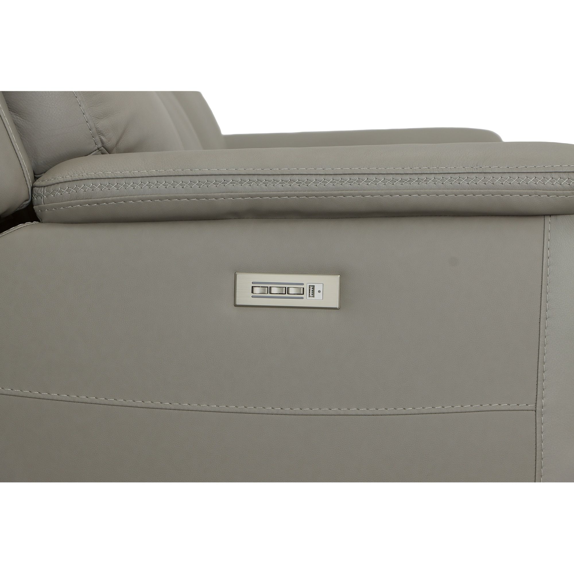 Sawyer - Power Reclining Sofa With Power Headrests & Lumbar - Gray, gray, view 5