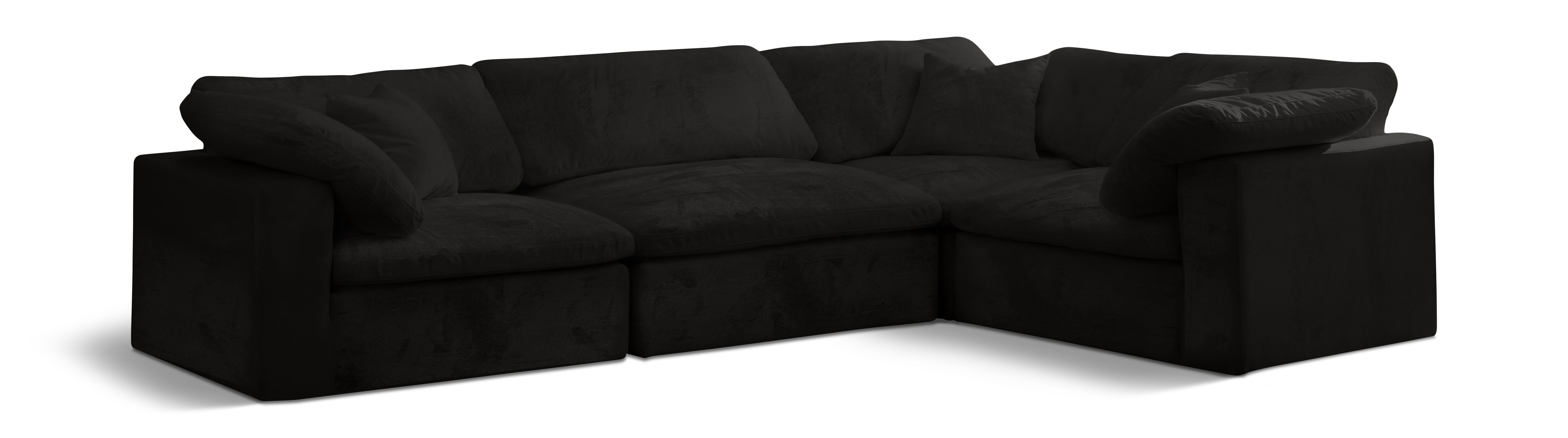 Cozy - 4 Piece Modular Corner Sectional - Black