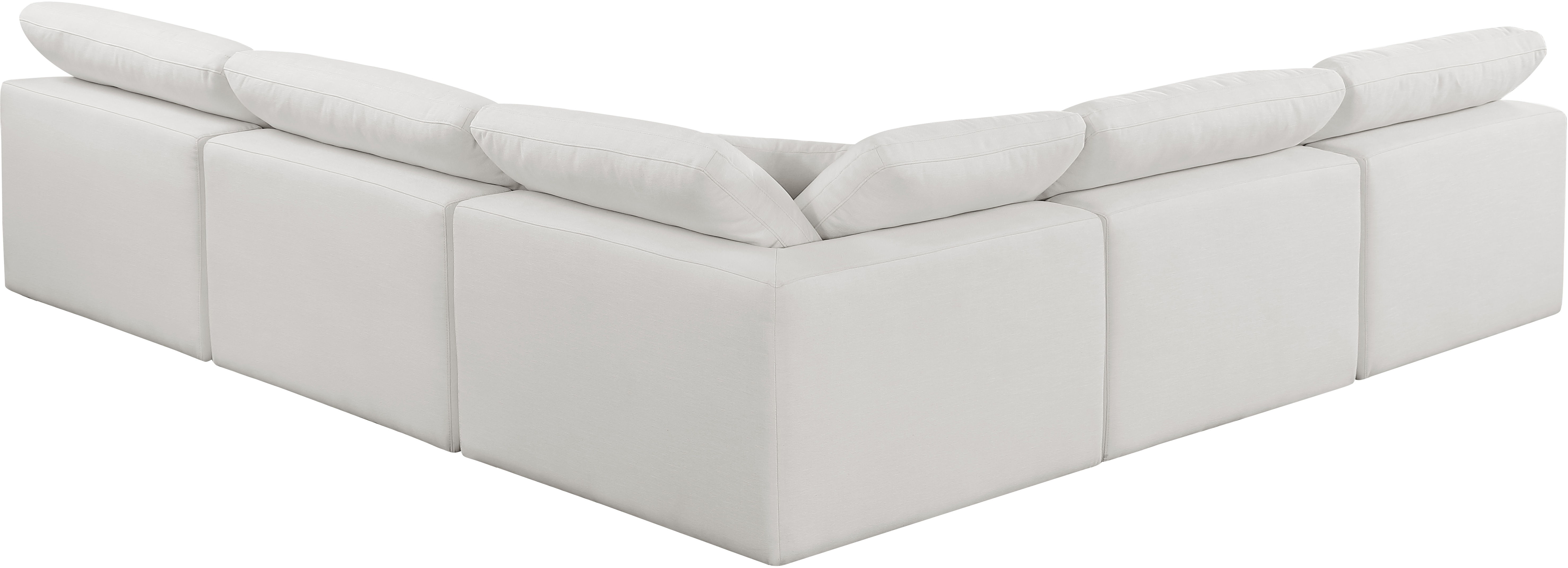 Comfy - 5 Piece Linen Modular Corner Armless Sectional - Light Gray
