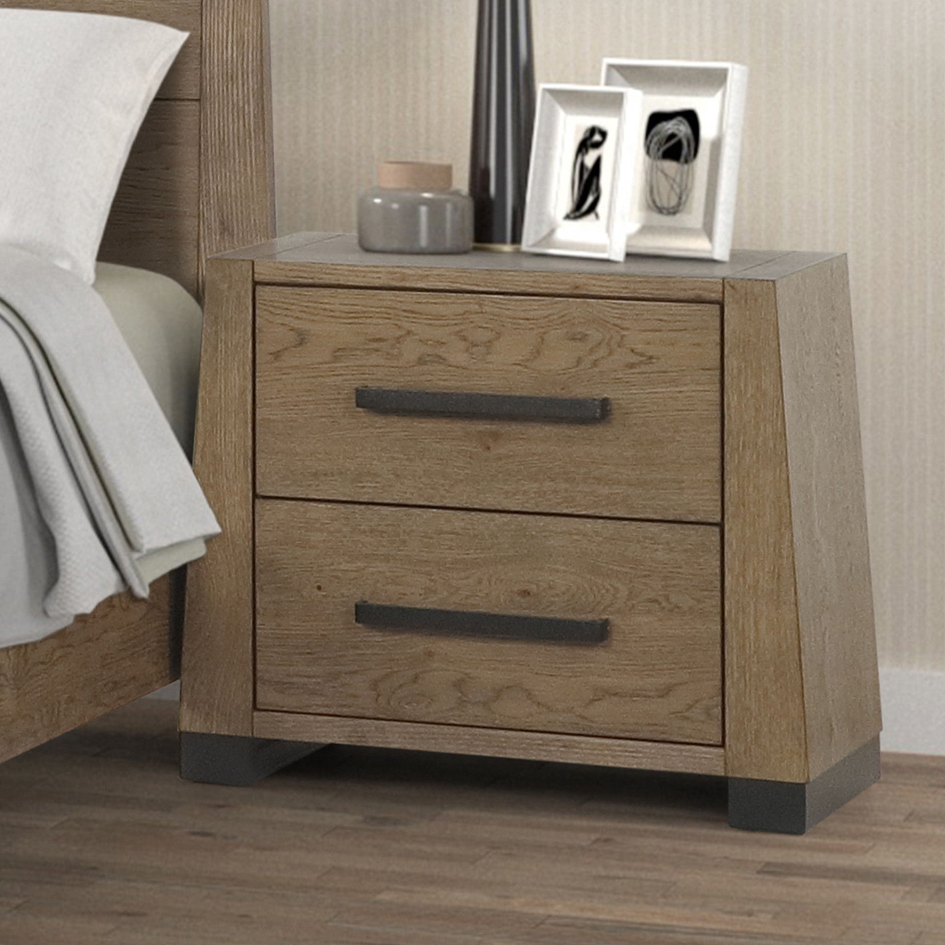Viera - Nightstand - Natural Oak, light brown