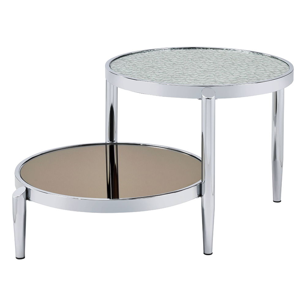 Abbe - Coffee Table - Glass & Chrome, silver, view 2