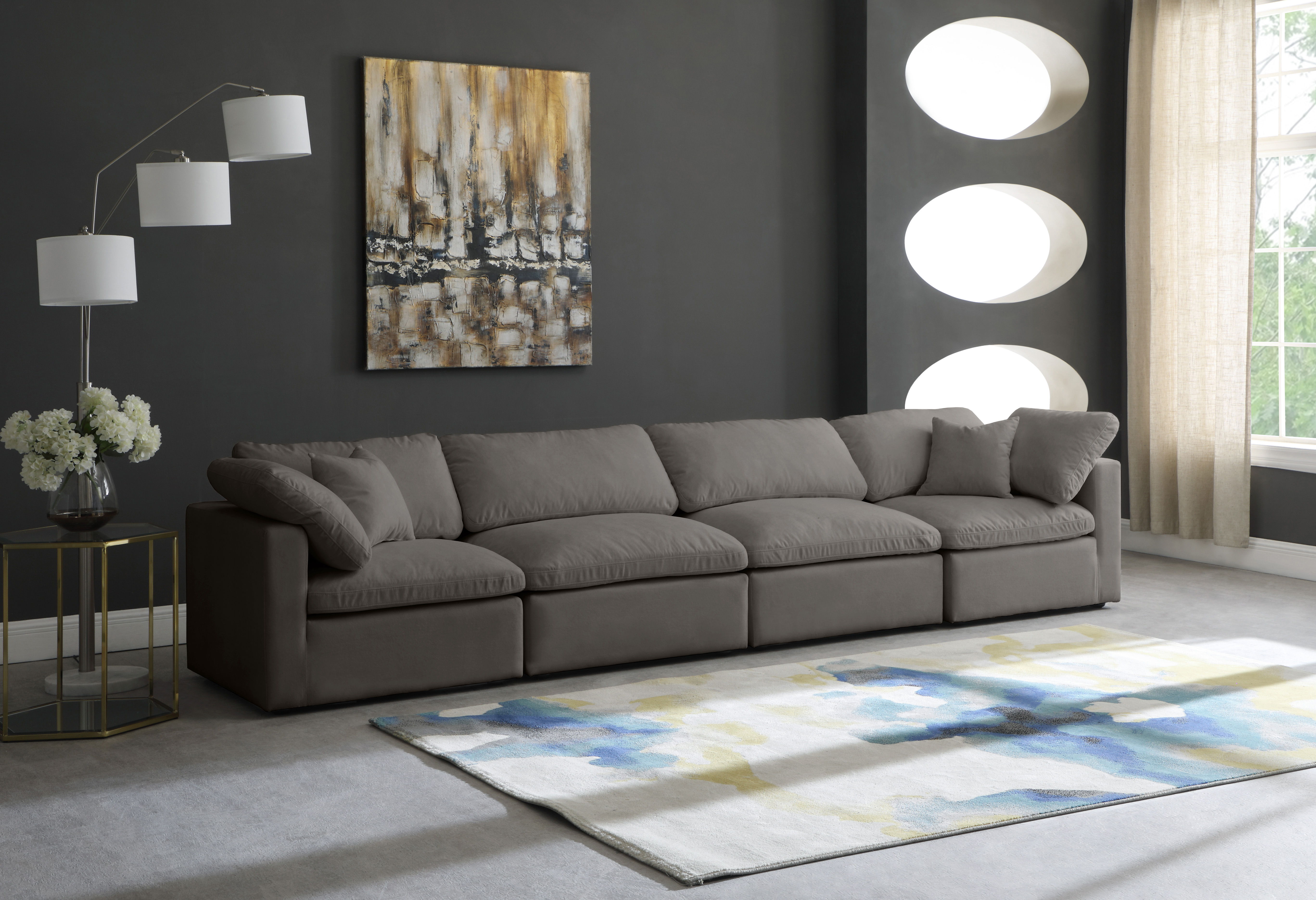 Plush - 4 Piece Modular Sofa - Gray