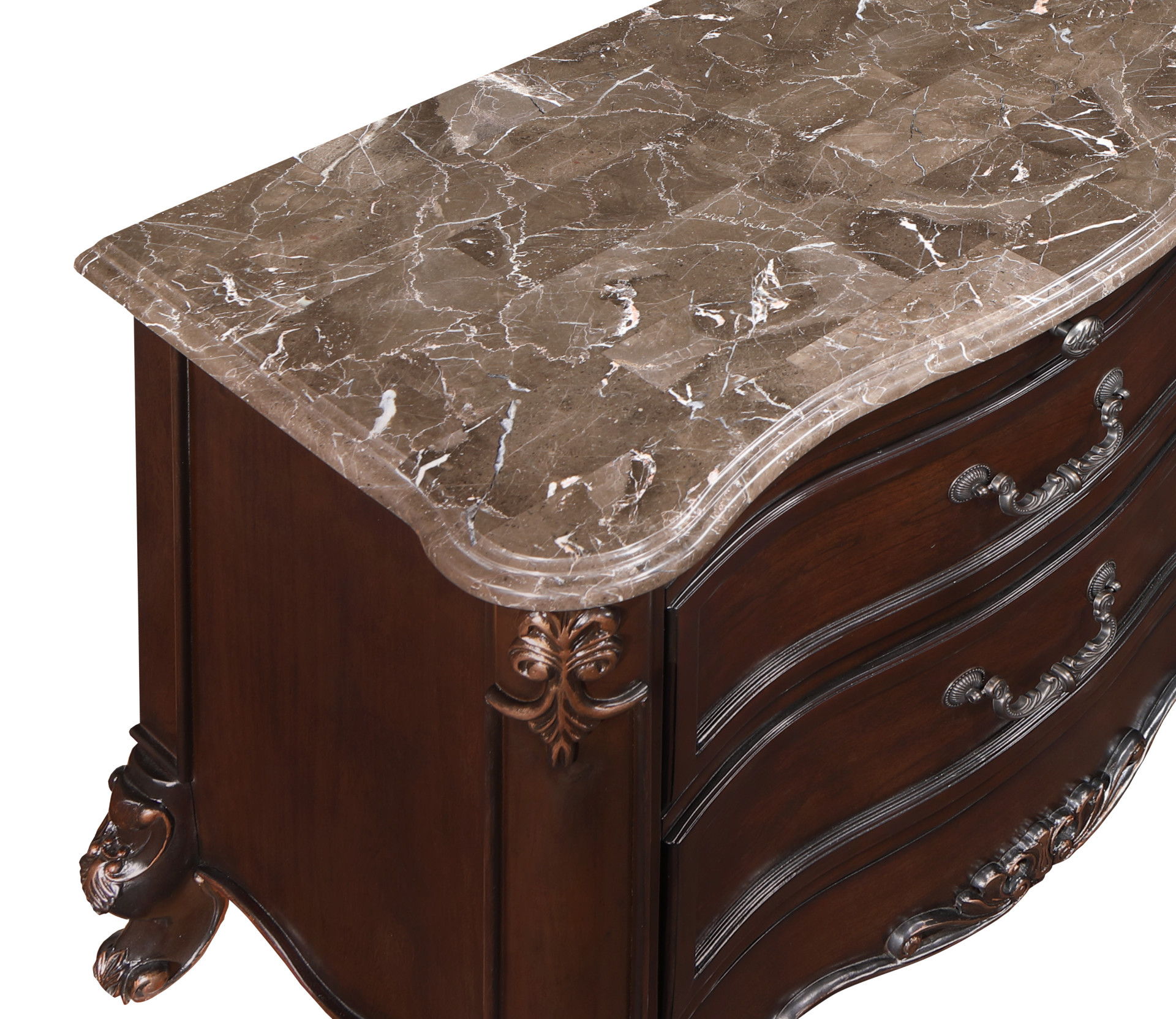 Constantine - Nightstand With Marble Top - Cherry, dark brown, view 5