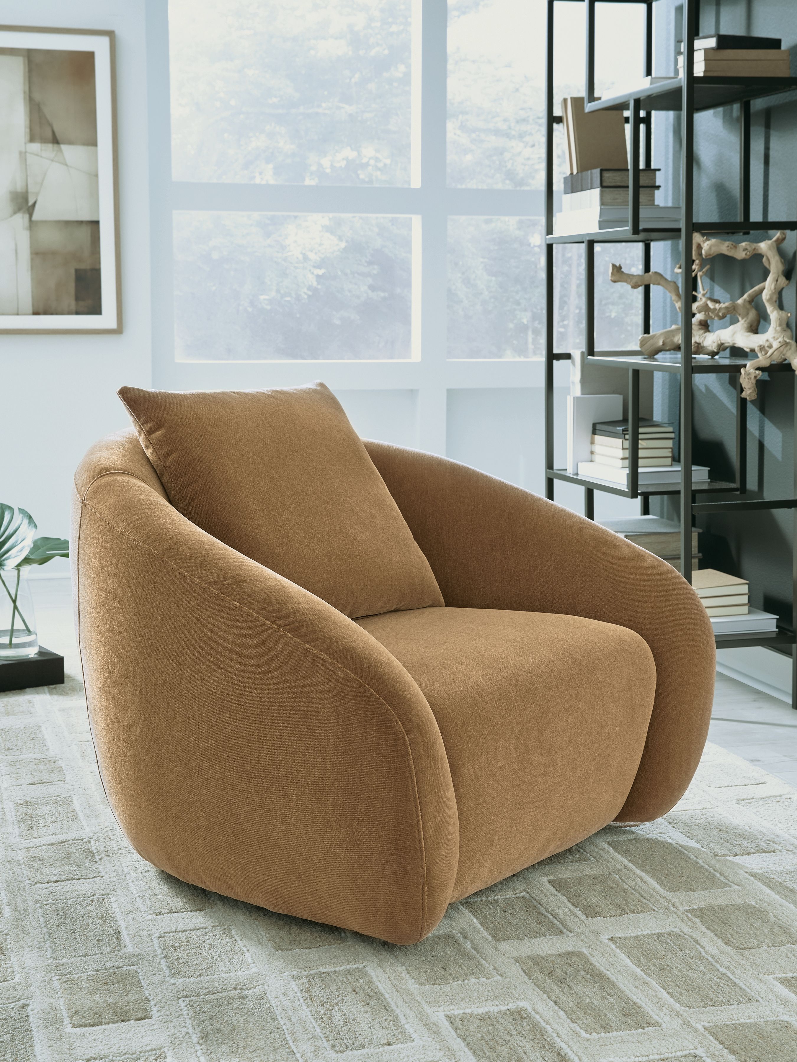 Ashley Furniture Yahya - Swivel Accent Chair - Camel - Image 2
