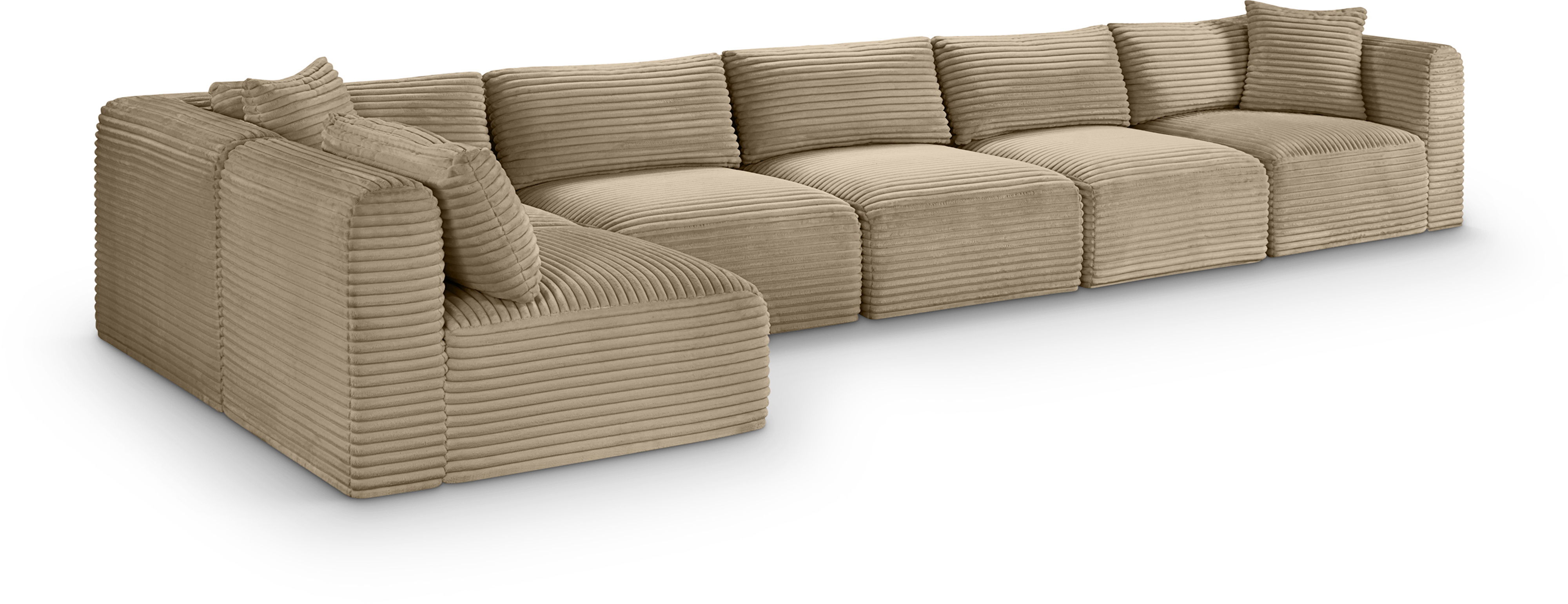 Shaggy - 6 Piece Modular Sectional - Taupe