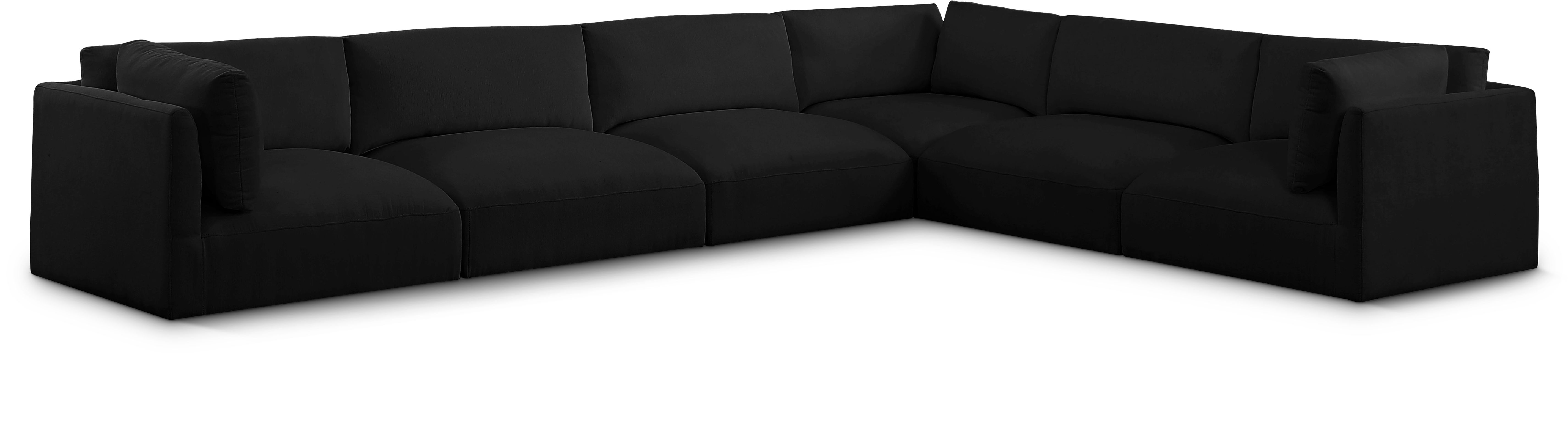 Ease - 6 Piece Modular Corner Sectional - Black