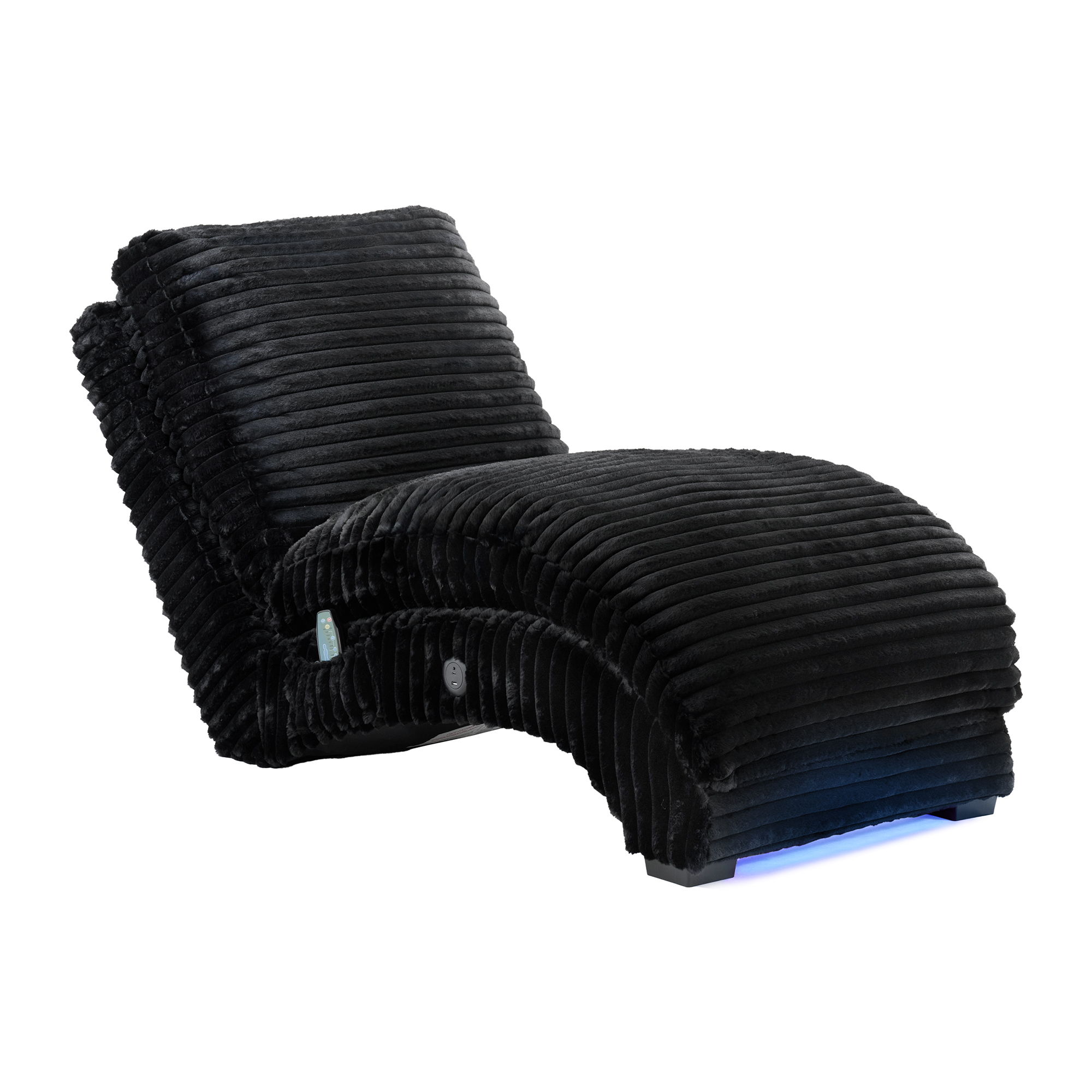 Nori - Chaise With Heat Massage, USBC, LED - Masis Black