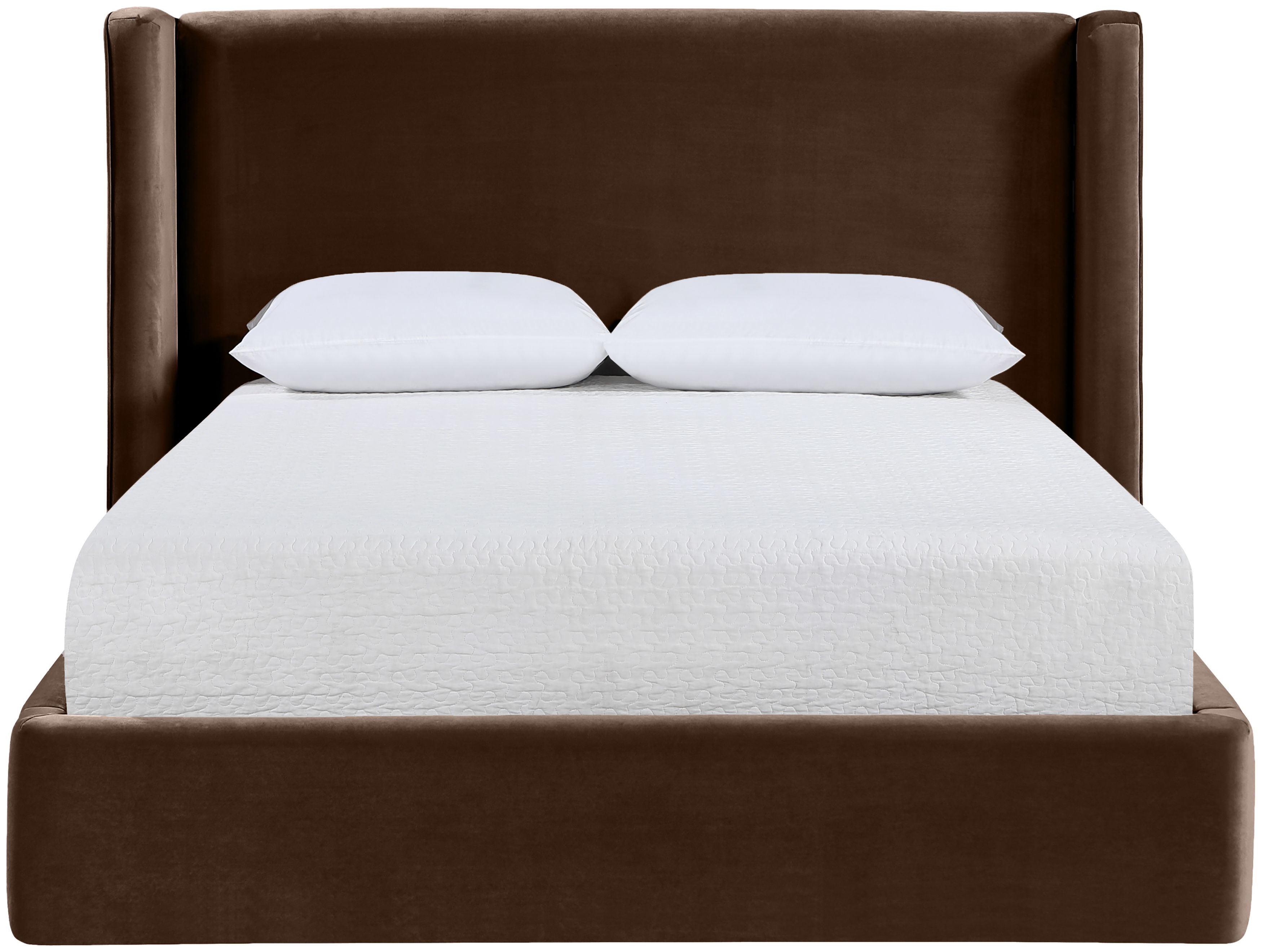 Kendall - Velvet Upholstered Queen Bed - Brown