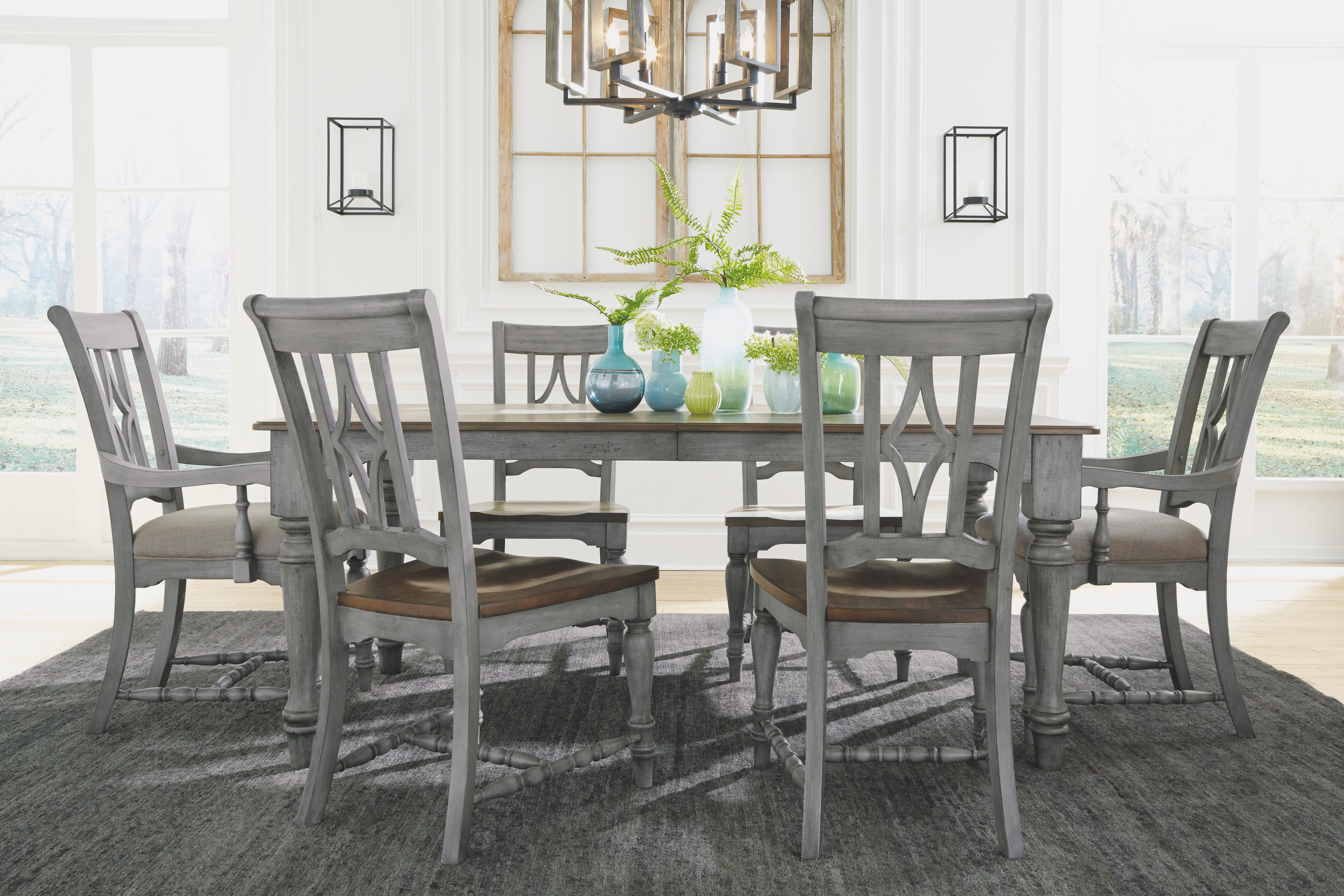 Plymouth - Rectangular Dining Table - Gray, gray