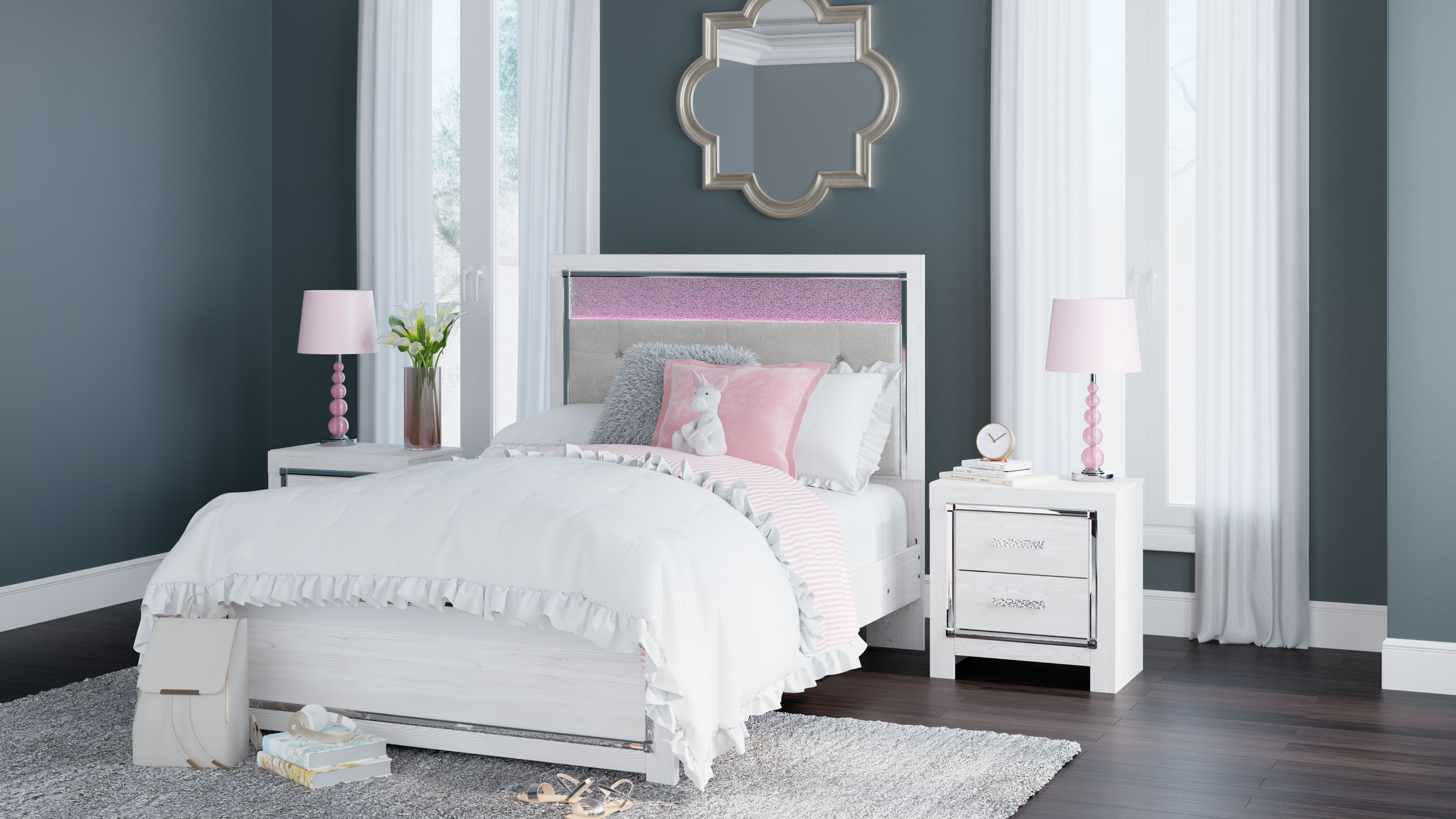Altyra - Full Panel Bed - White