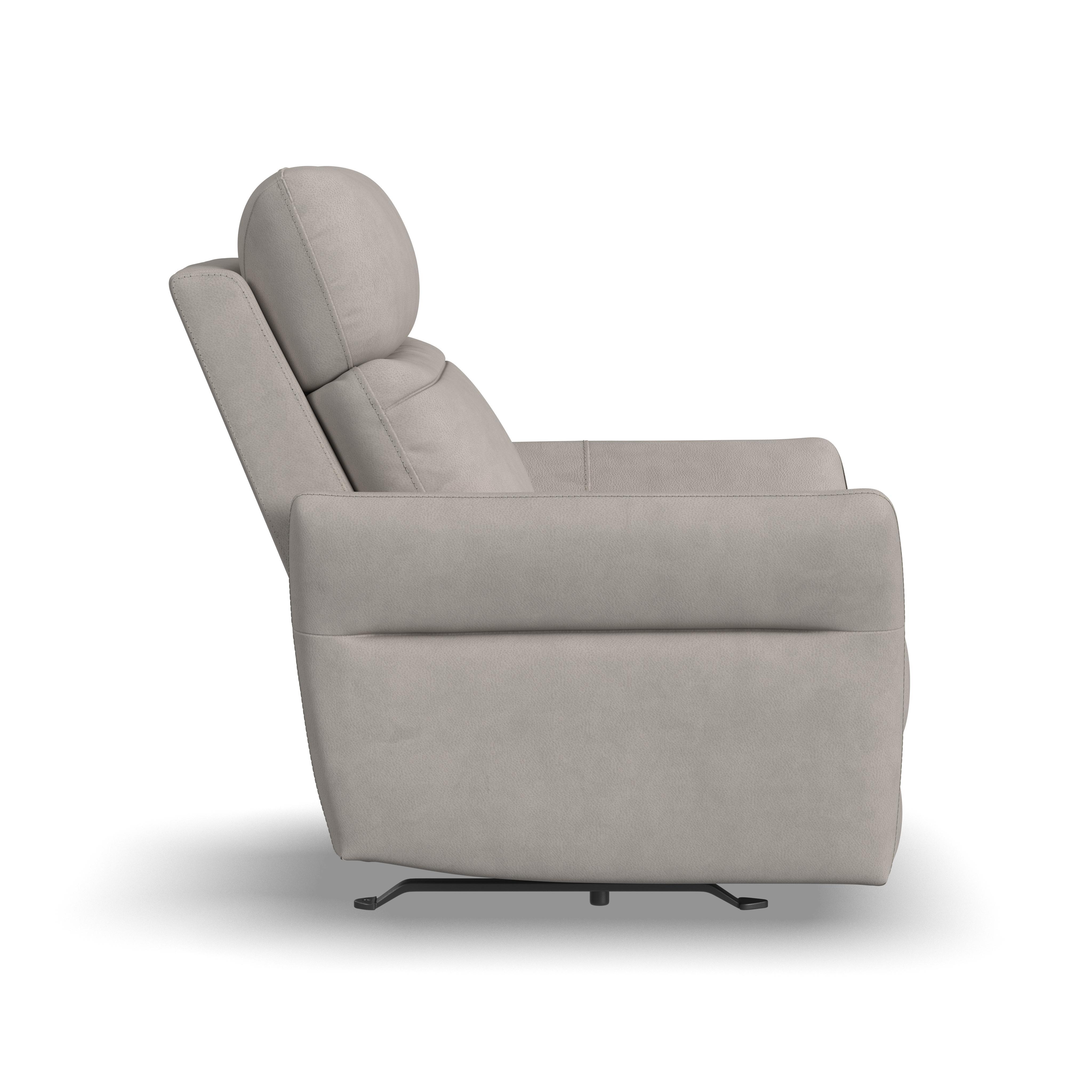 Artemis - Power Rocking Recliner With Power Headrest, Lumbar, Heat & Massage - Dove, light gray, view 3