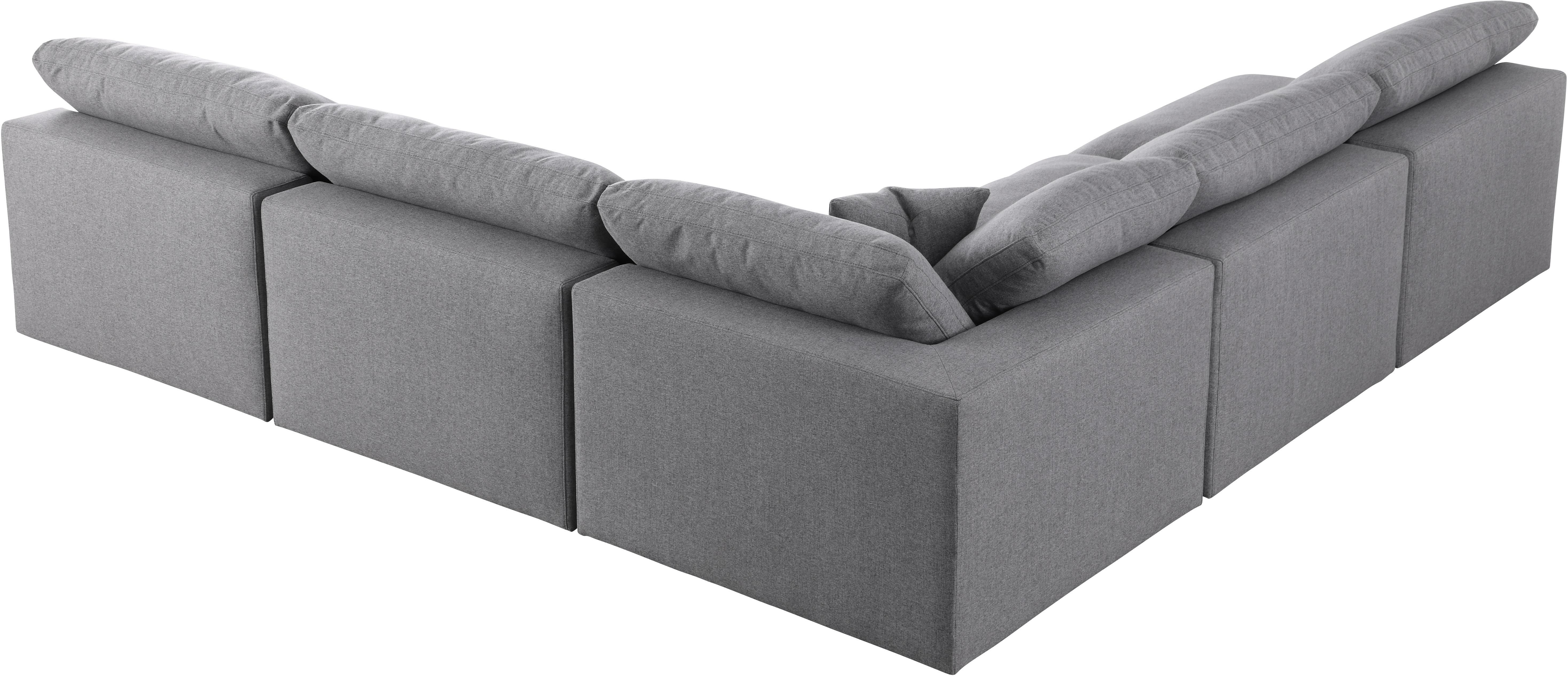 Serene - 5 Piece Modular Corner Armless Sectional - Gray