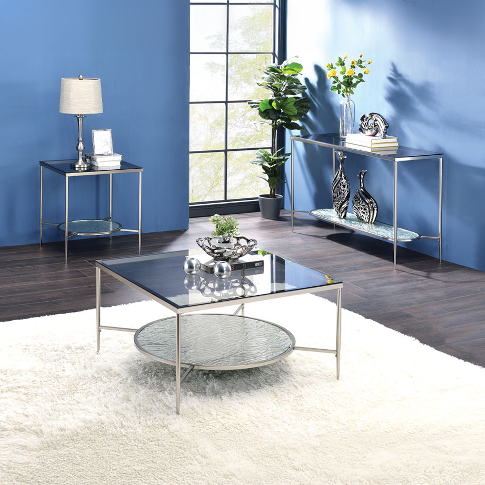 Adelrik - End Table - Glass & Chrome, silver, view 4