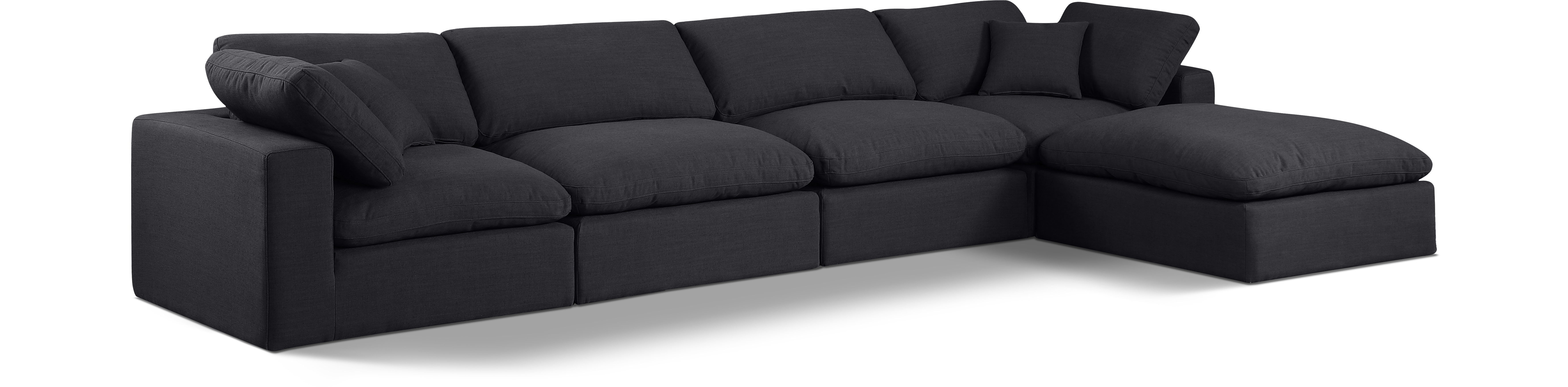 Comfy - 5 Piece Linen Modular Sectional With Chaise - Charcoal