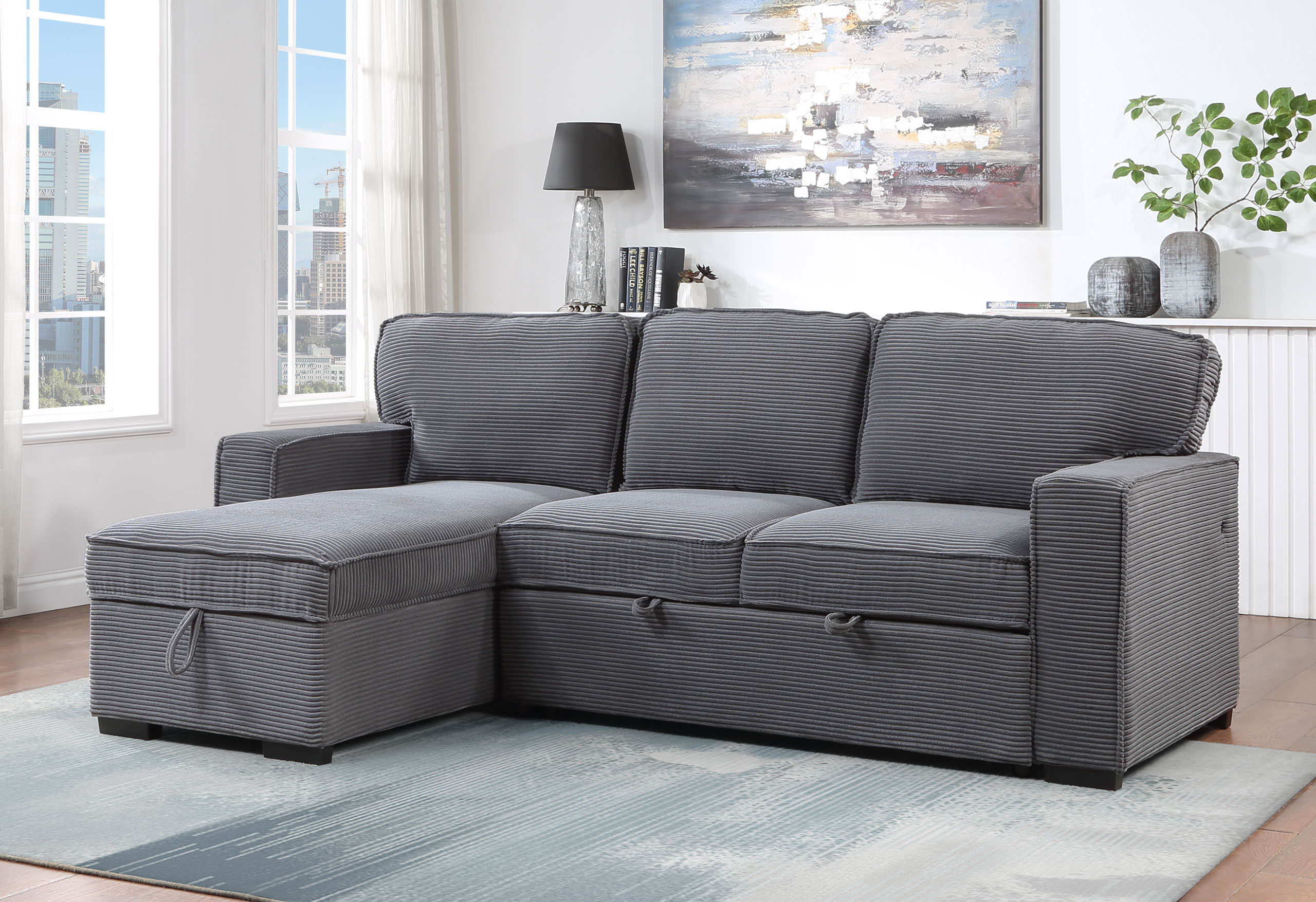 U0203 - Reversible Chaise - Light Gray