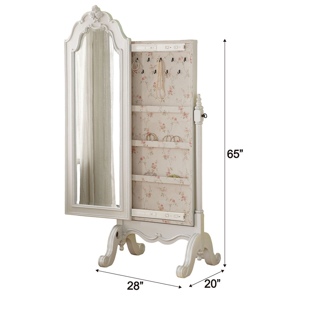 Edalene - Jewelry Armoire - Pearl White, white, view 4